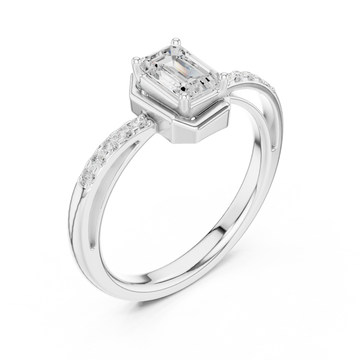  White Gold Twilight Whisper Petite Setting Radiant Ring Right View