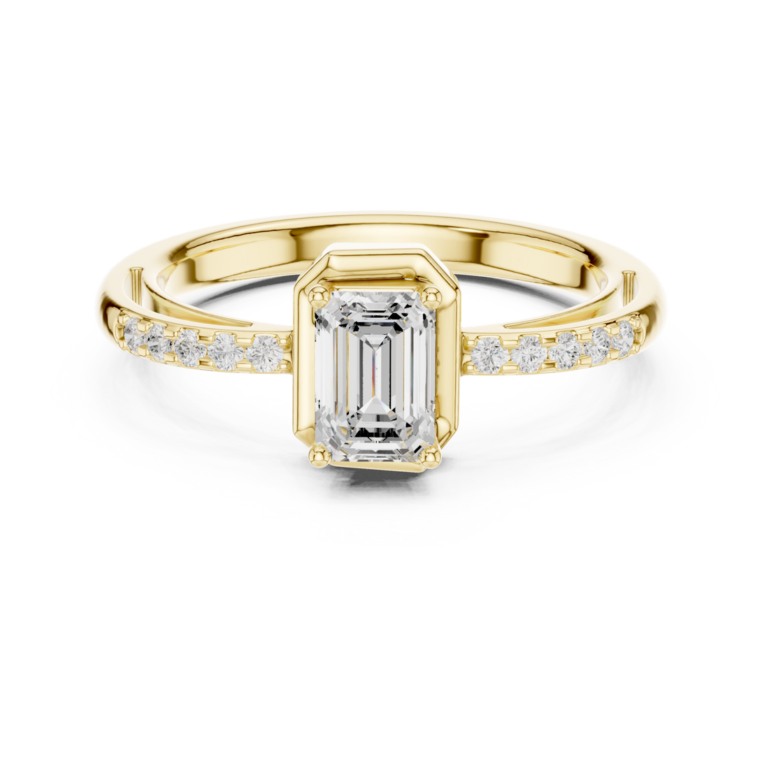 Gold Twilight Whisper Petite Setting Radiant Ring Right View