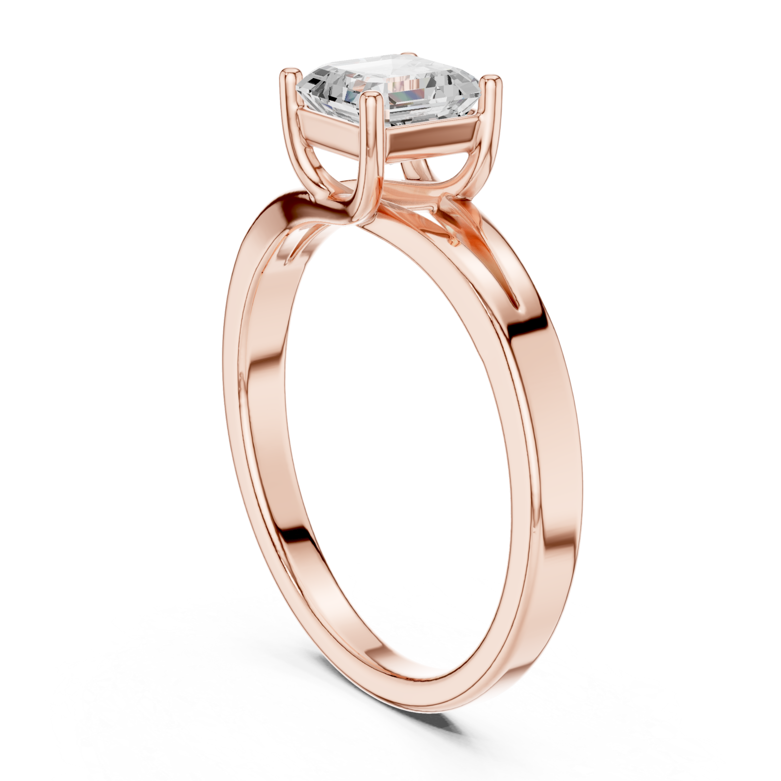  Rose Gold Celestial Whisper Modern Band Ring Left View