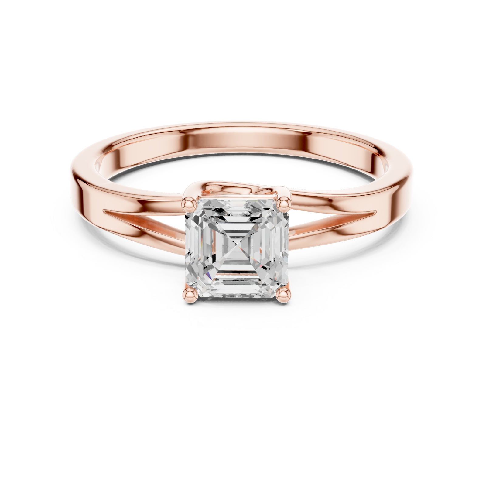  Rose Gold Celestial Whisper Modern Band Ring Front View