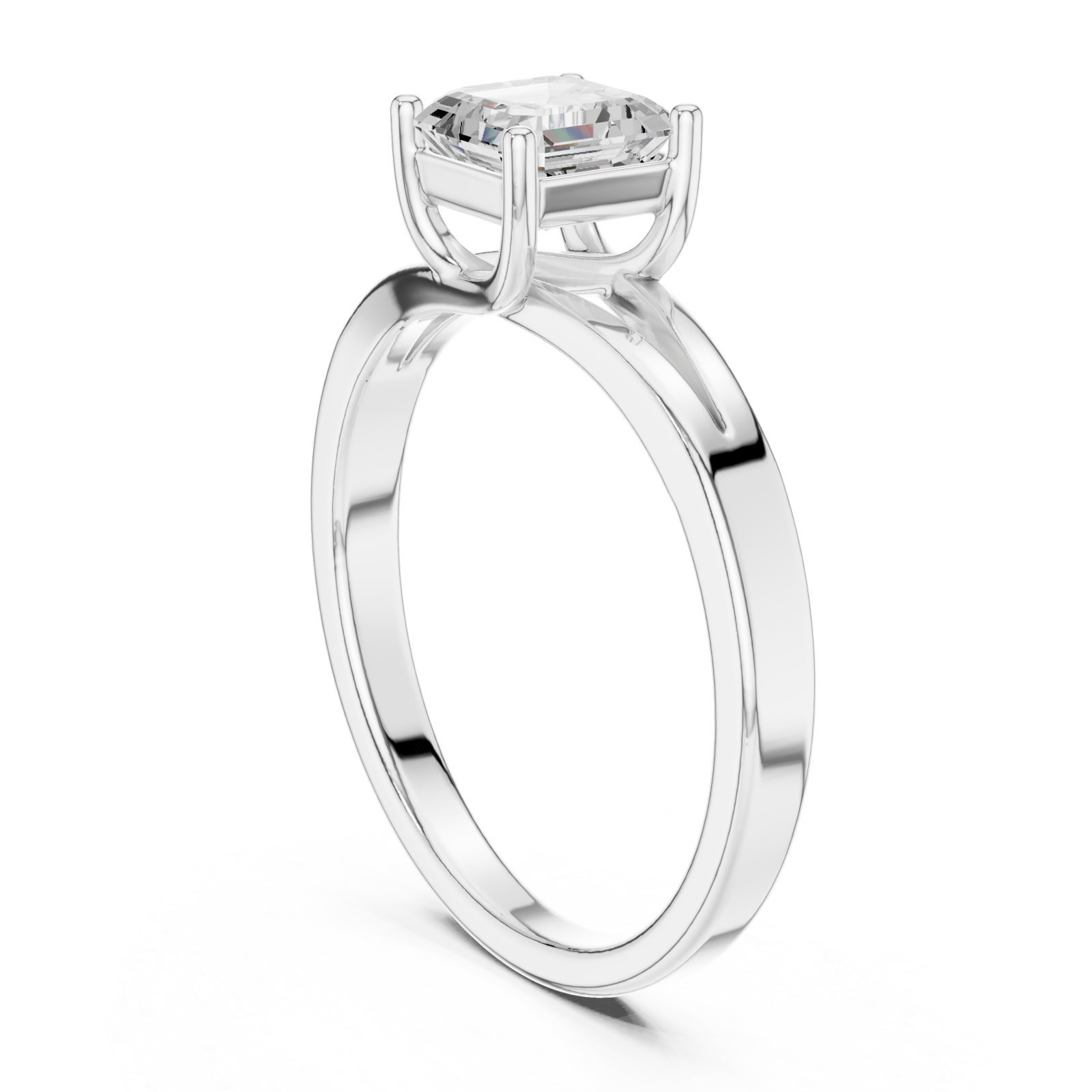  White Gold Celestial Whisper Modern Band Ring Left View