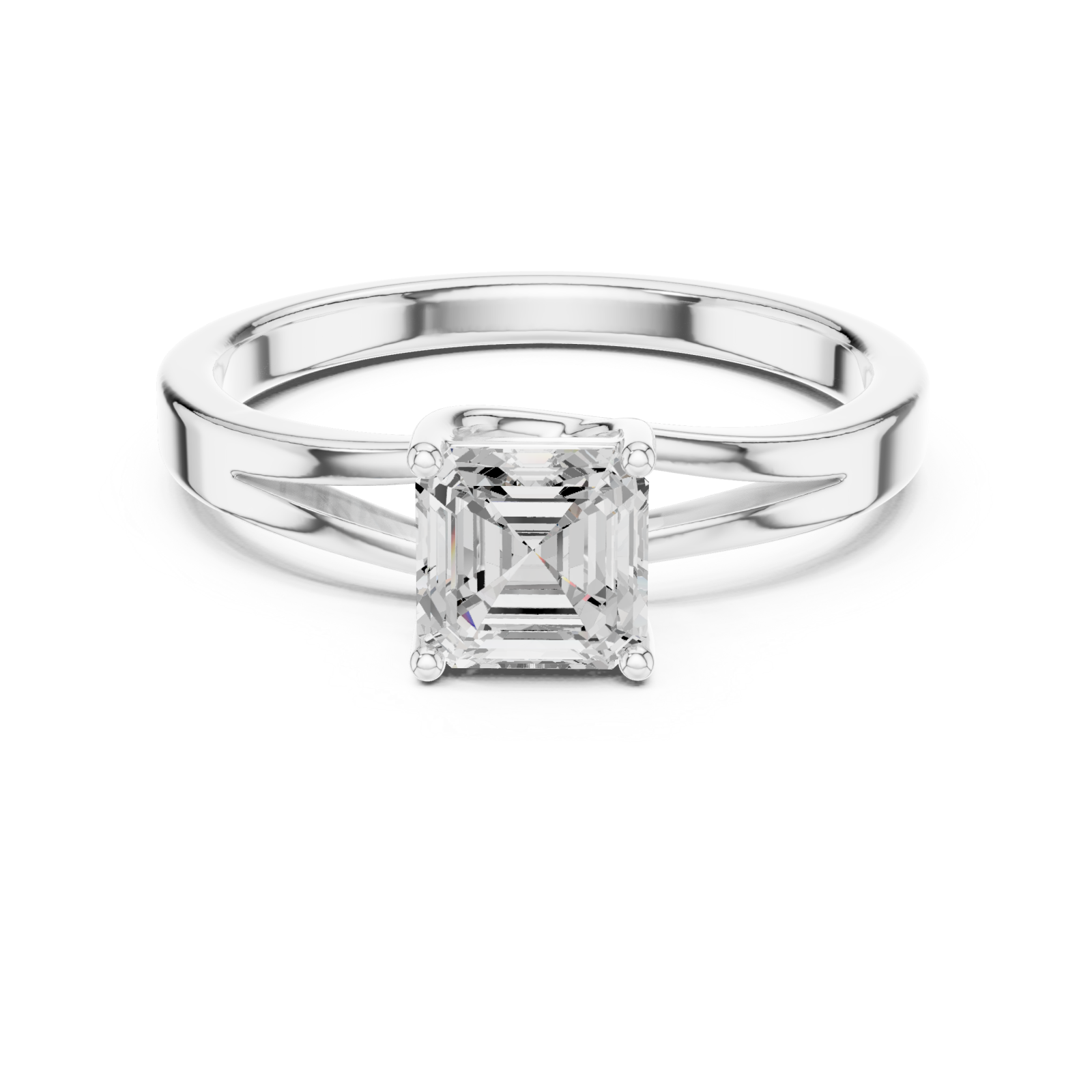  White Gold Celestial Whisper Modern Band Ring Front View