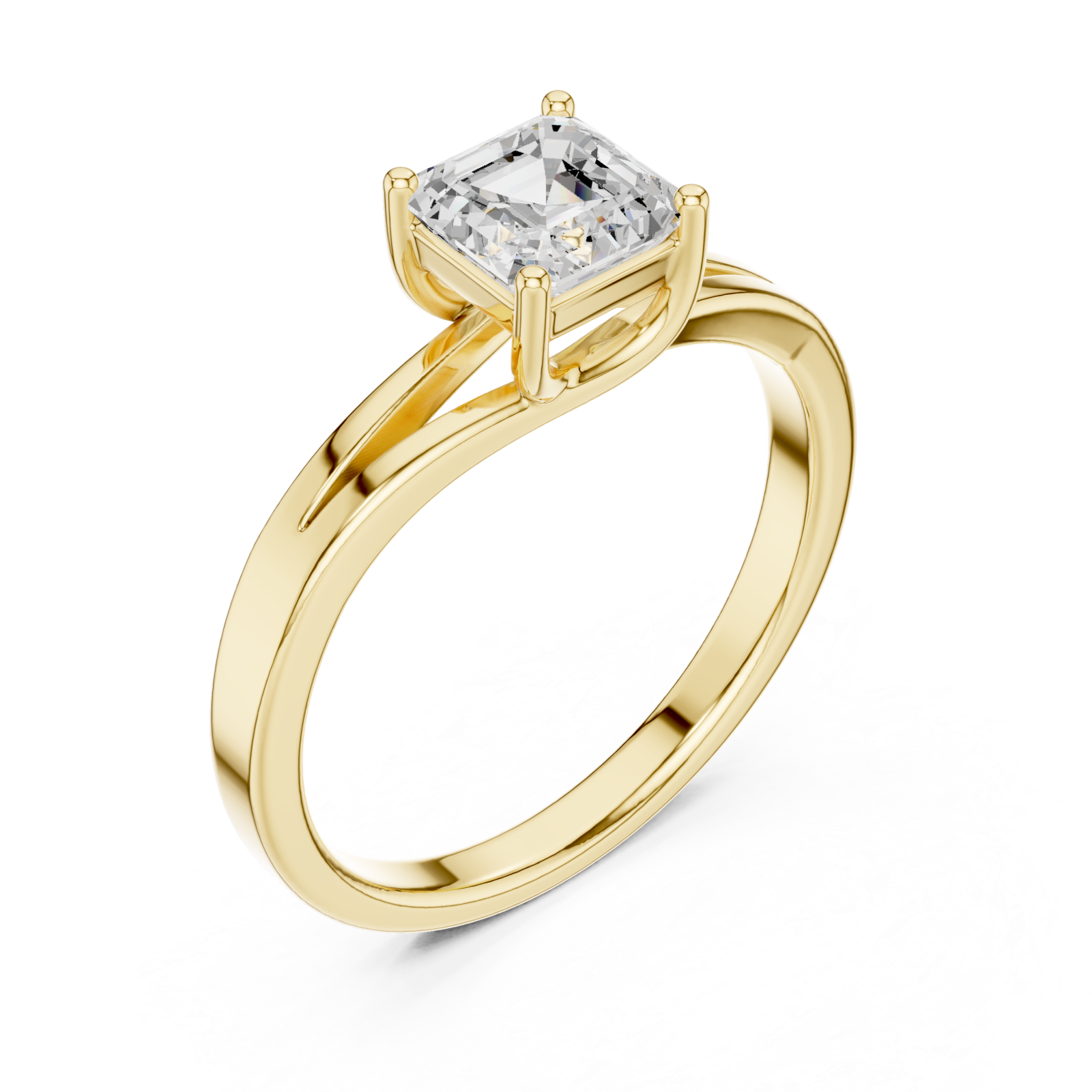 Gold Celestial Whisper Modern Band Ring Right View