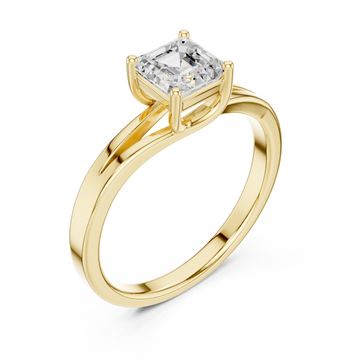 Gold Celestial Whisper Modern Band Ring Right View