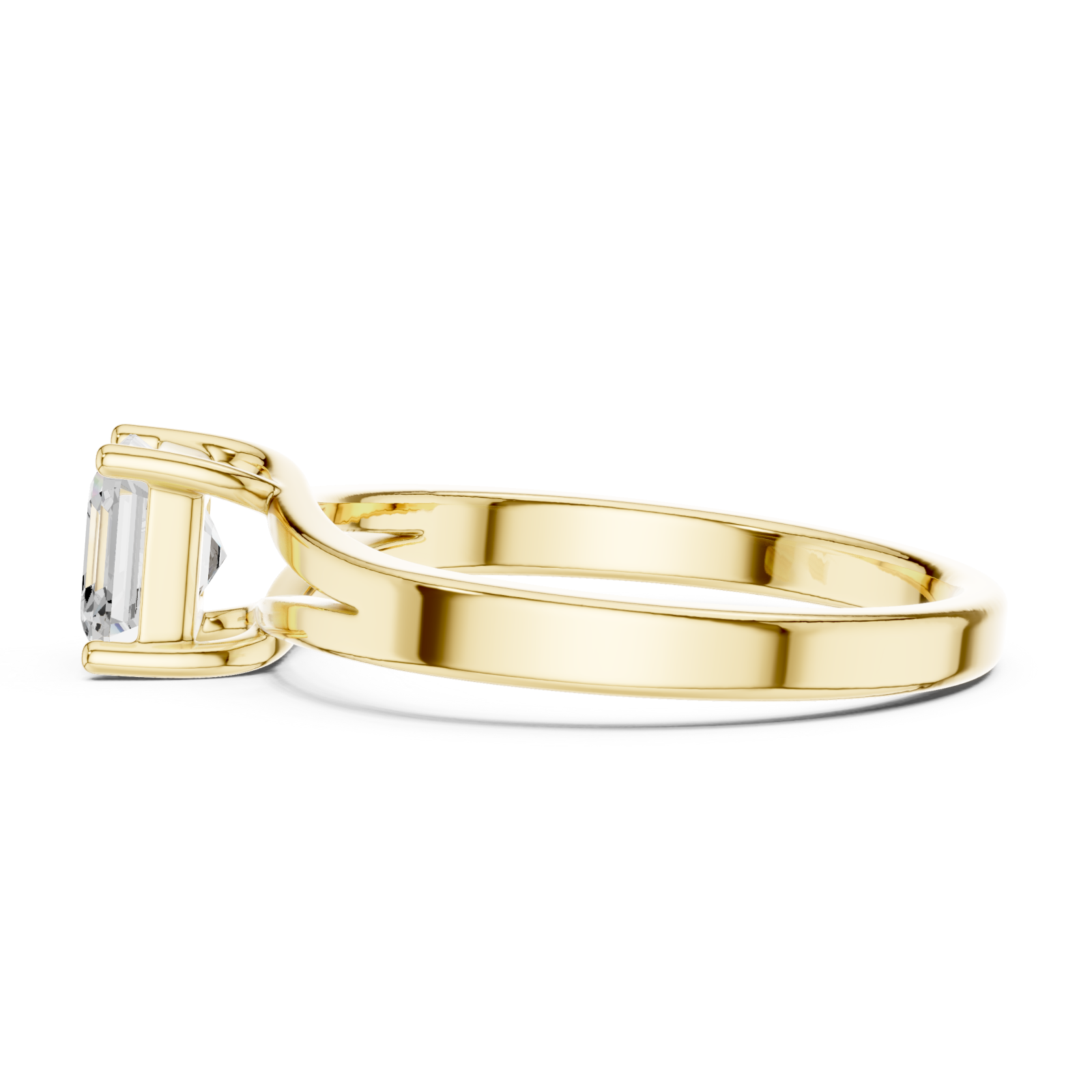  Gold Celestial Whisper Modern Band Ring Side View