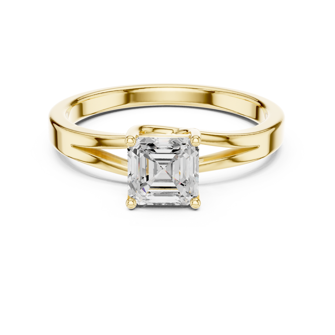 Gold Celestial Whisper Modern Band Ring Right View