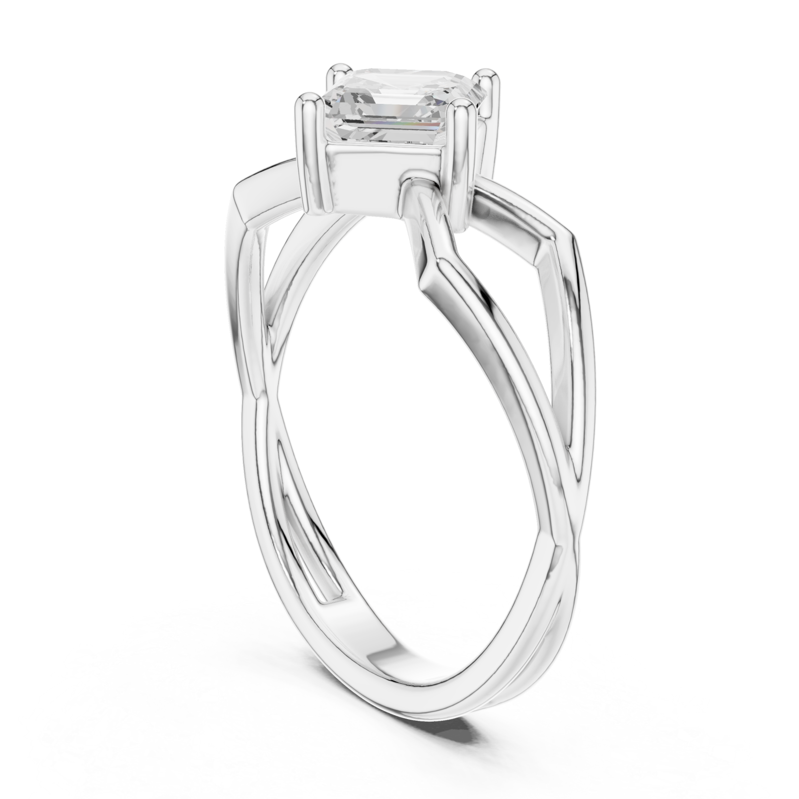 White Gold Enchanted Dreamline Signature Solitaire Ring Left View