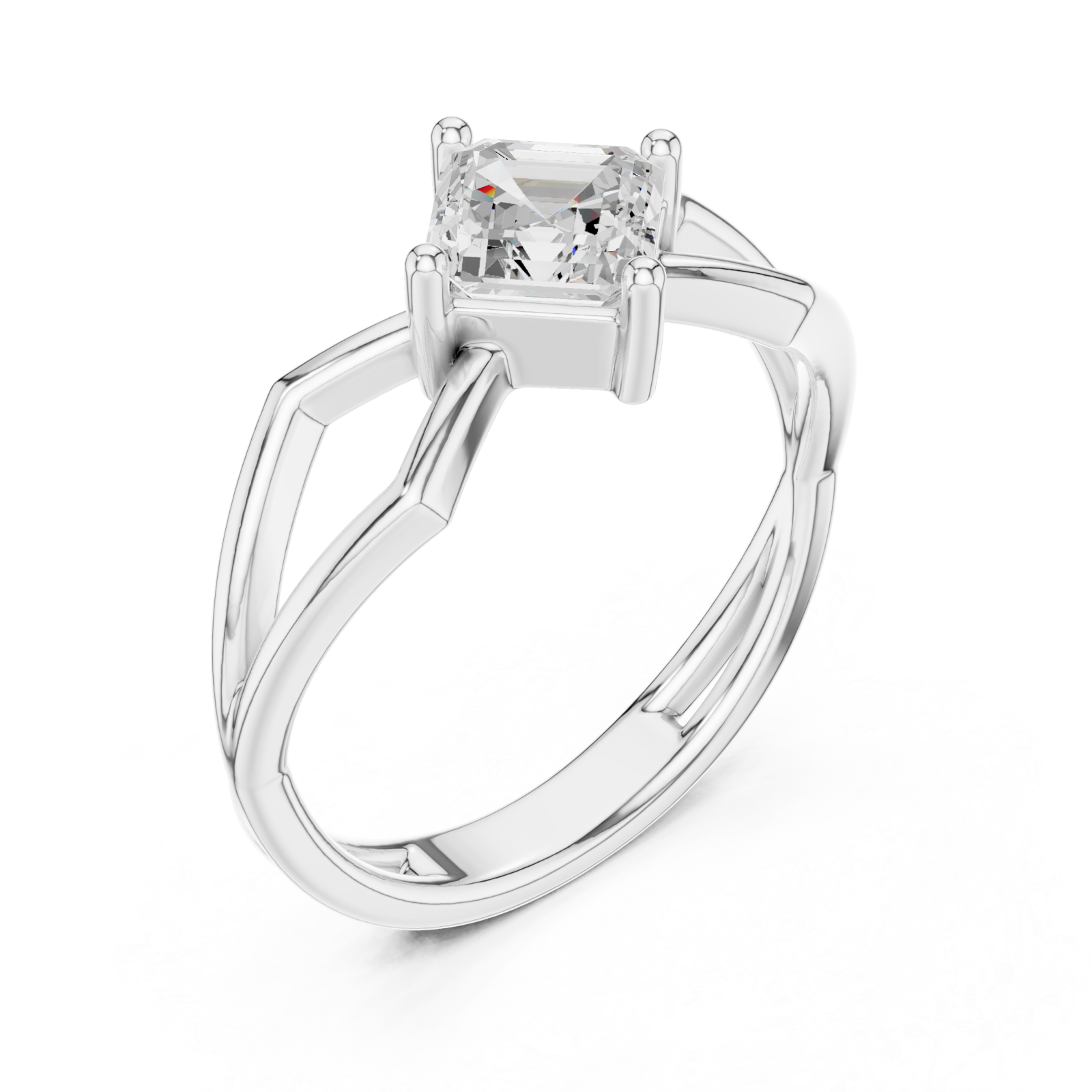 White Gold Enchanted Dreamline Signature Solitaire Ring Right View
