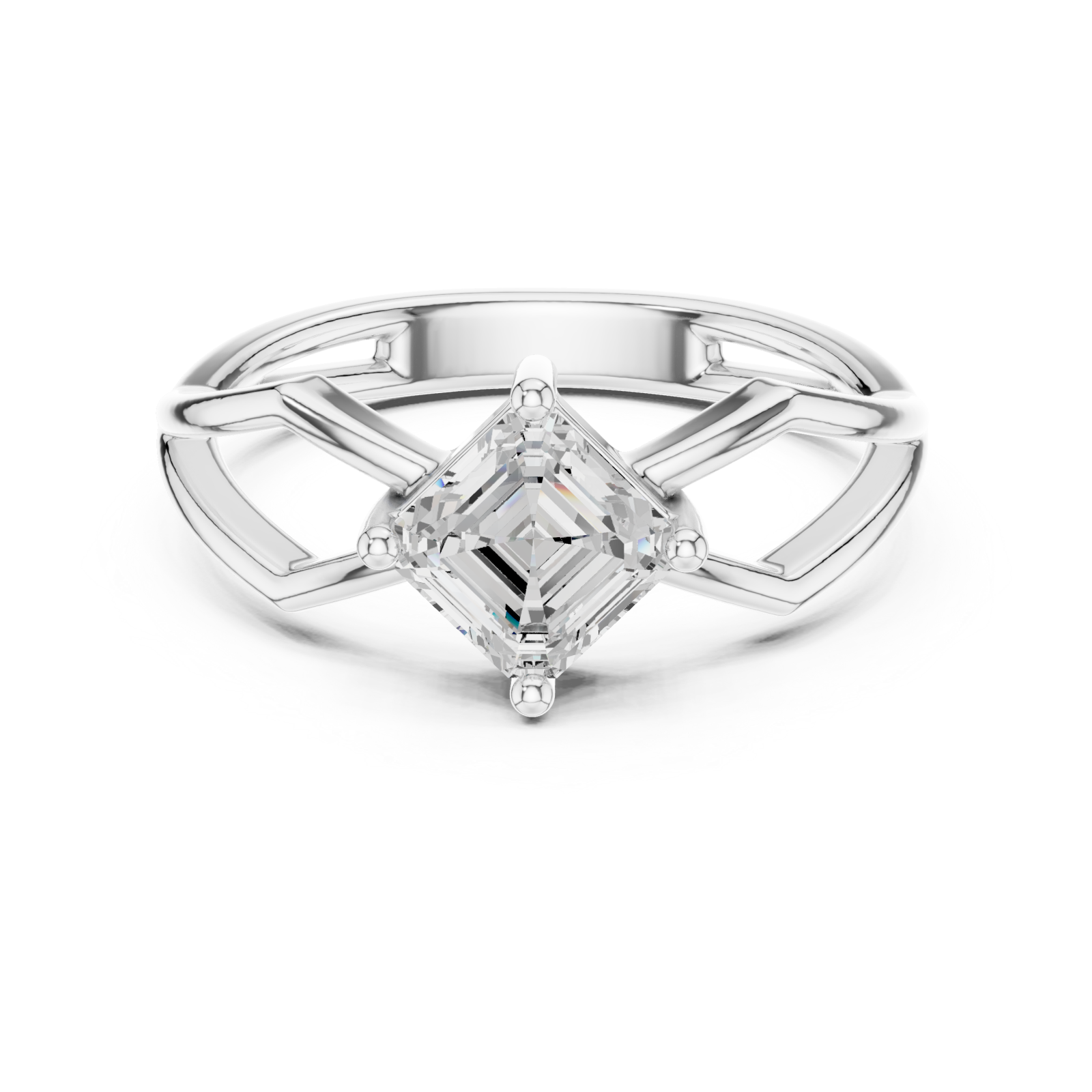  White Gold Enchanted Dreamline Signature Solitaire Ring Front View