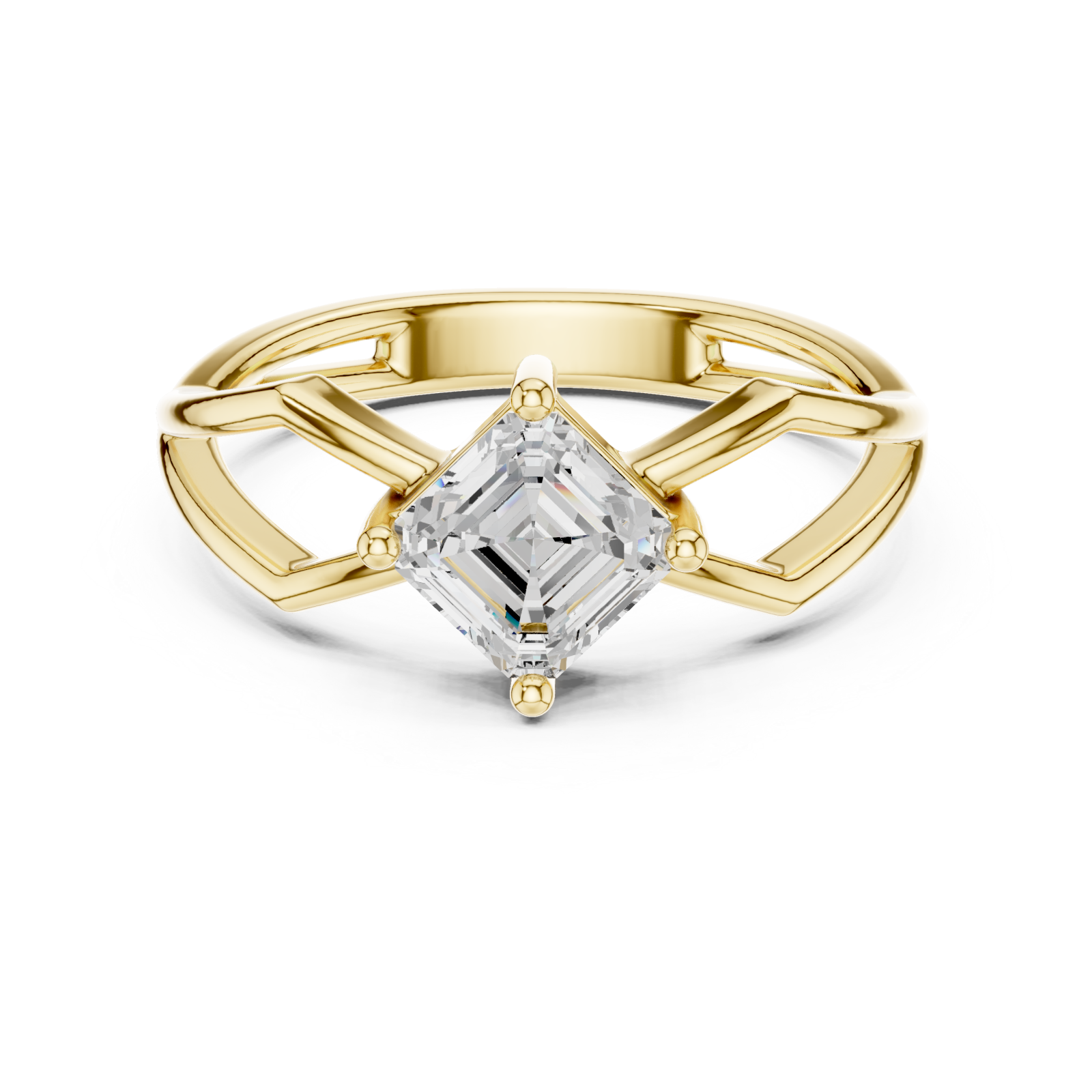  Gold Enchanted Dreamline Signature Solitaire Ring Front View