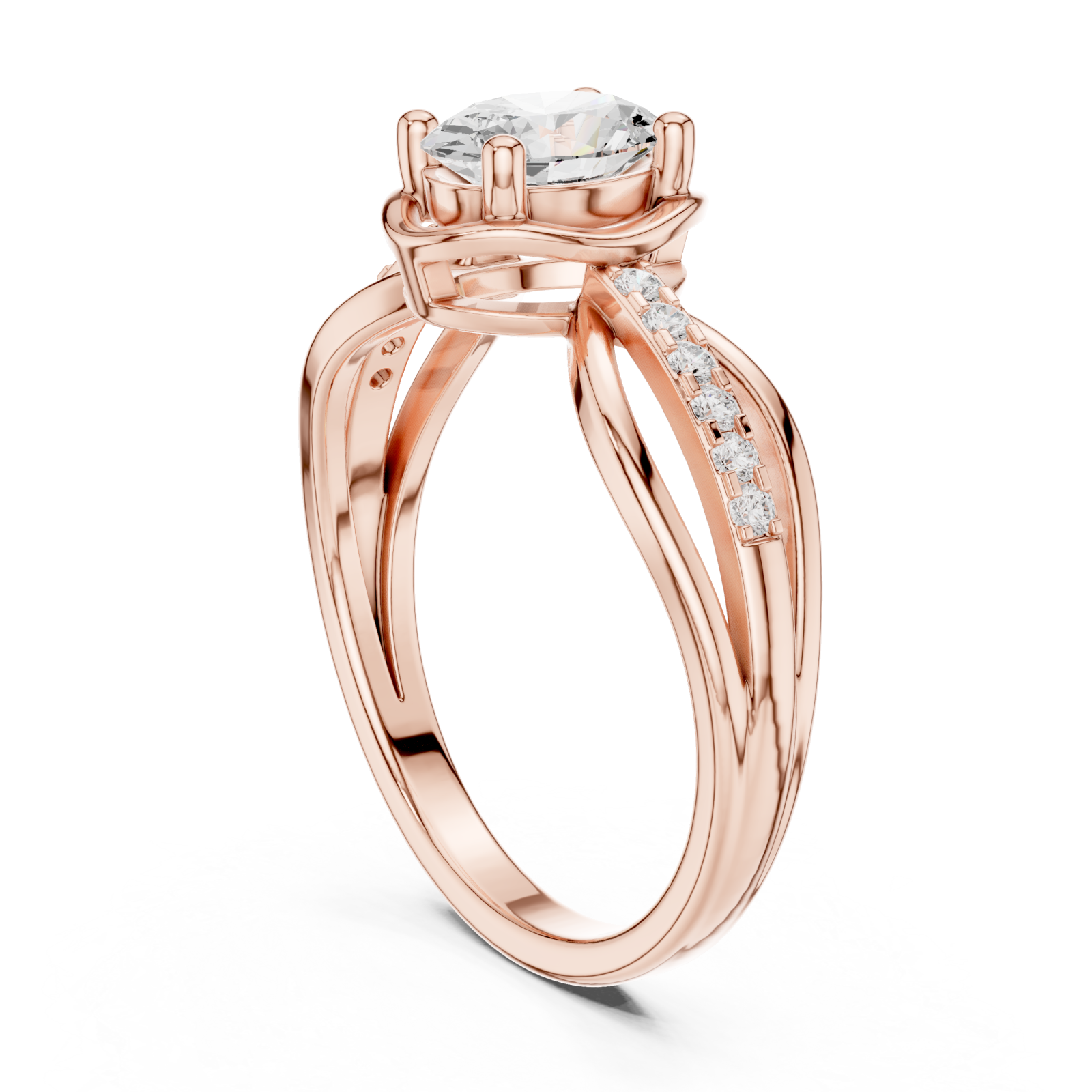  Rose Gold The Infinite Embrace Statement Band Left View