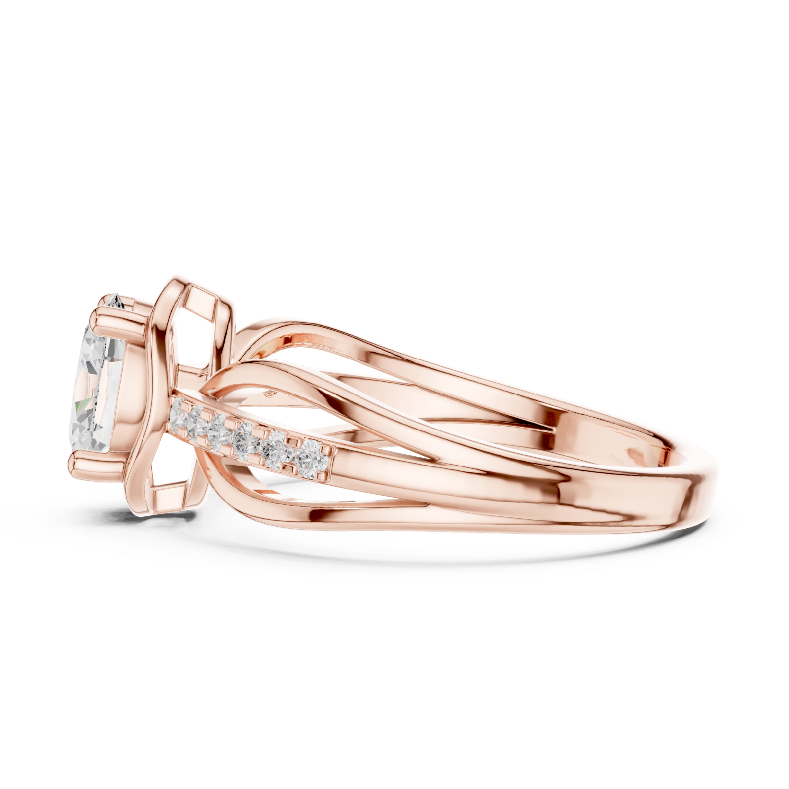  Rose Gold The Infinite Embrace Statement Band Side View