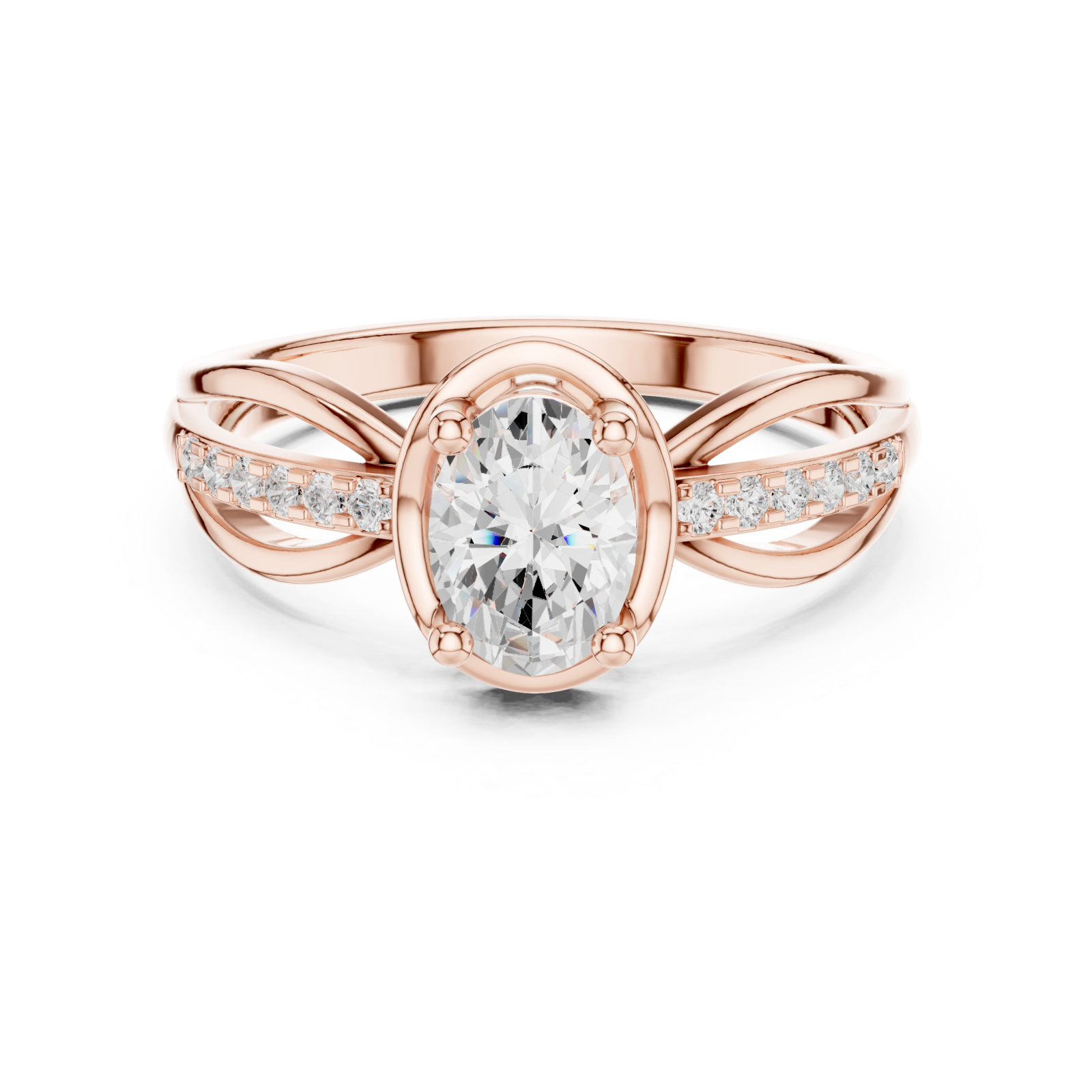 Rose Gold The Infinite Embrace Statement Band Front View