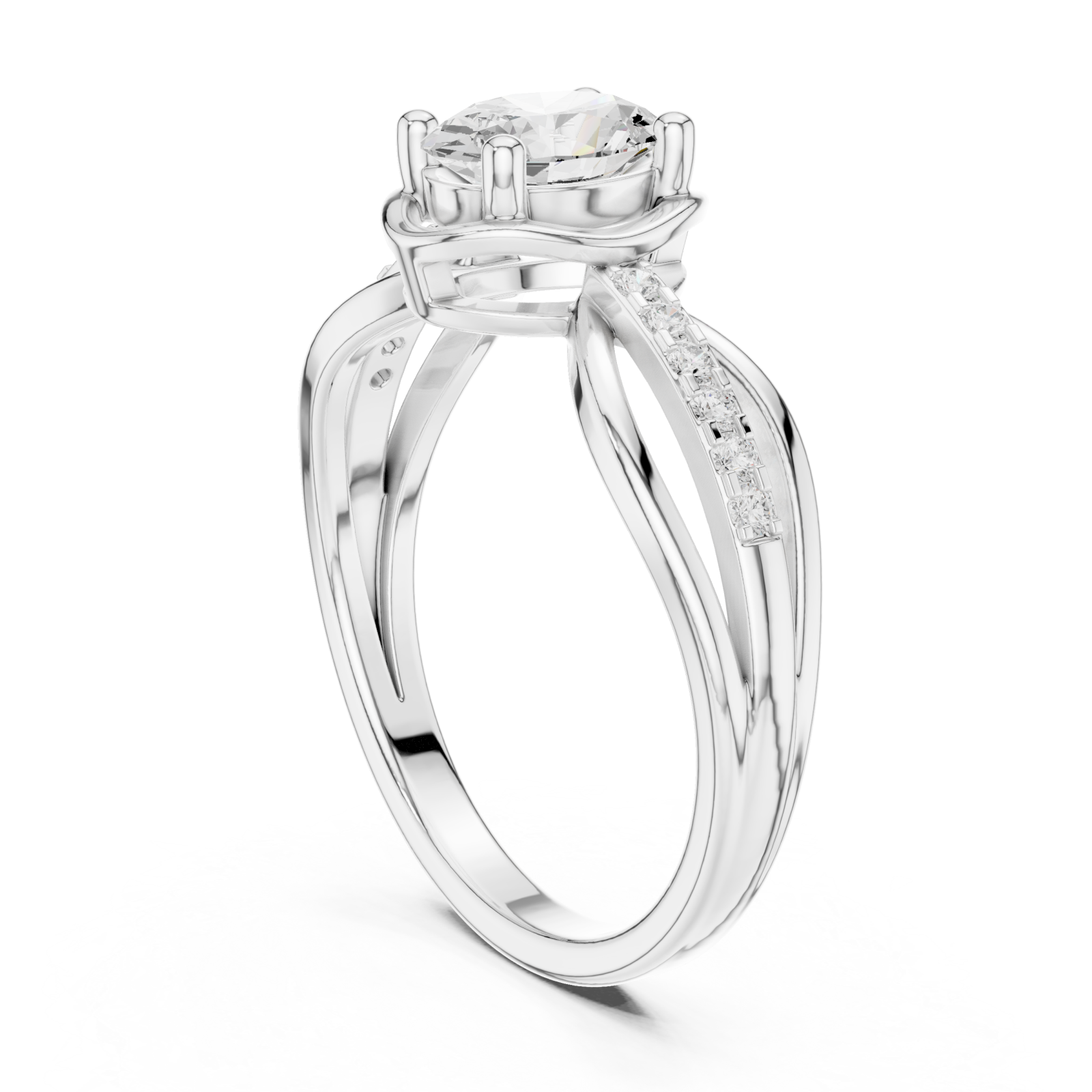  White Gold The Infinite Embrace Statement Band Left View