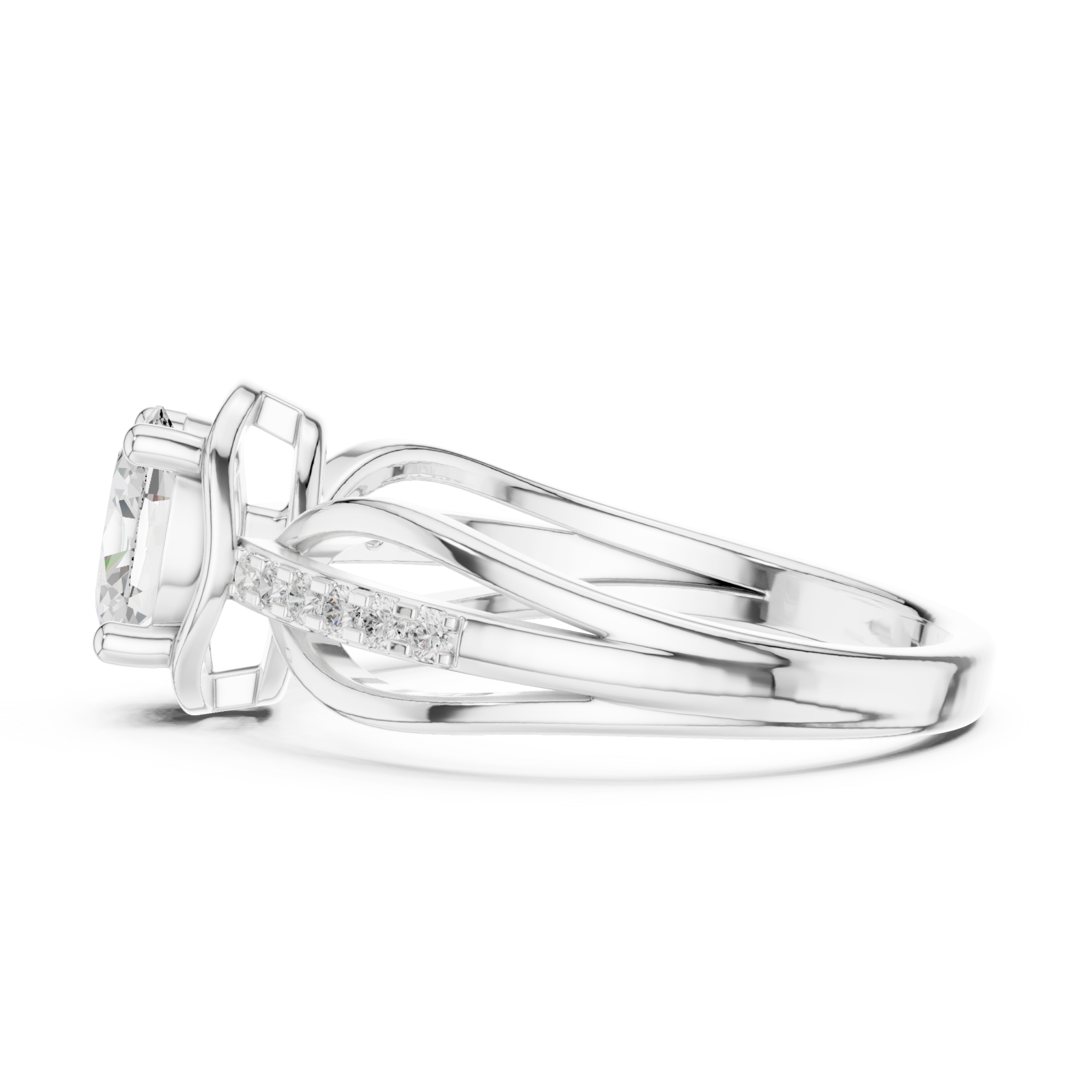  White Gold The Infinite Embrace Statement Band Side View