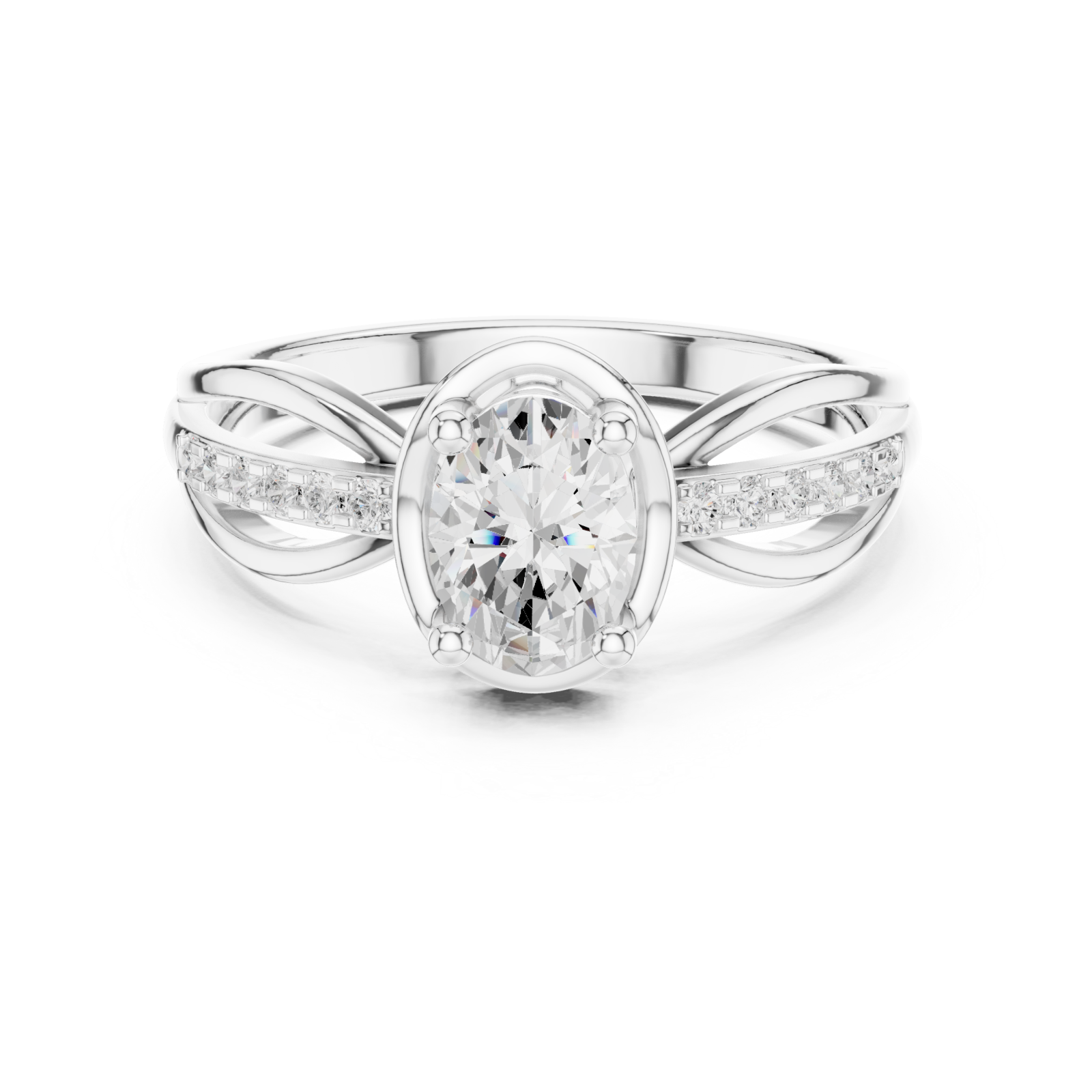  White Gold The Infinite Embrace Statement Band Front View