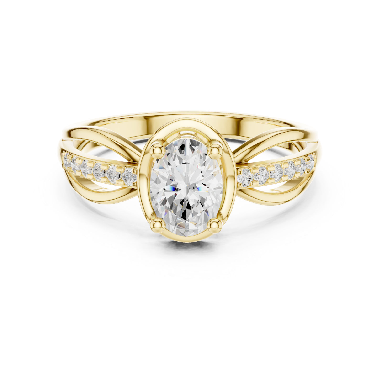  Gold The Infinite Embrace Statement Band Front View