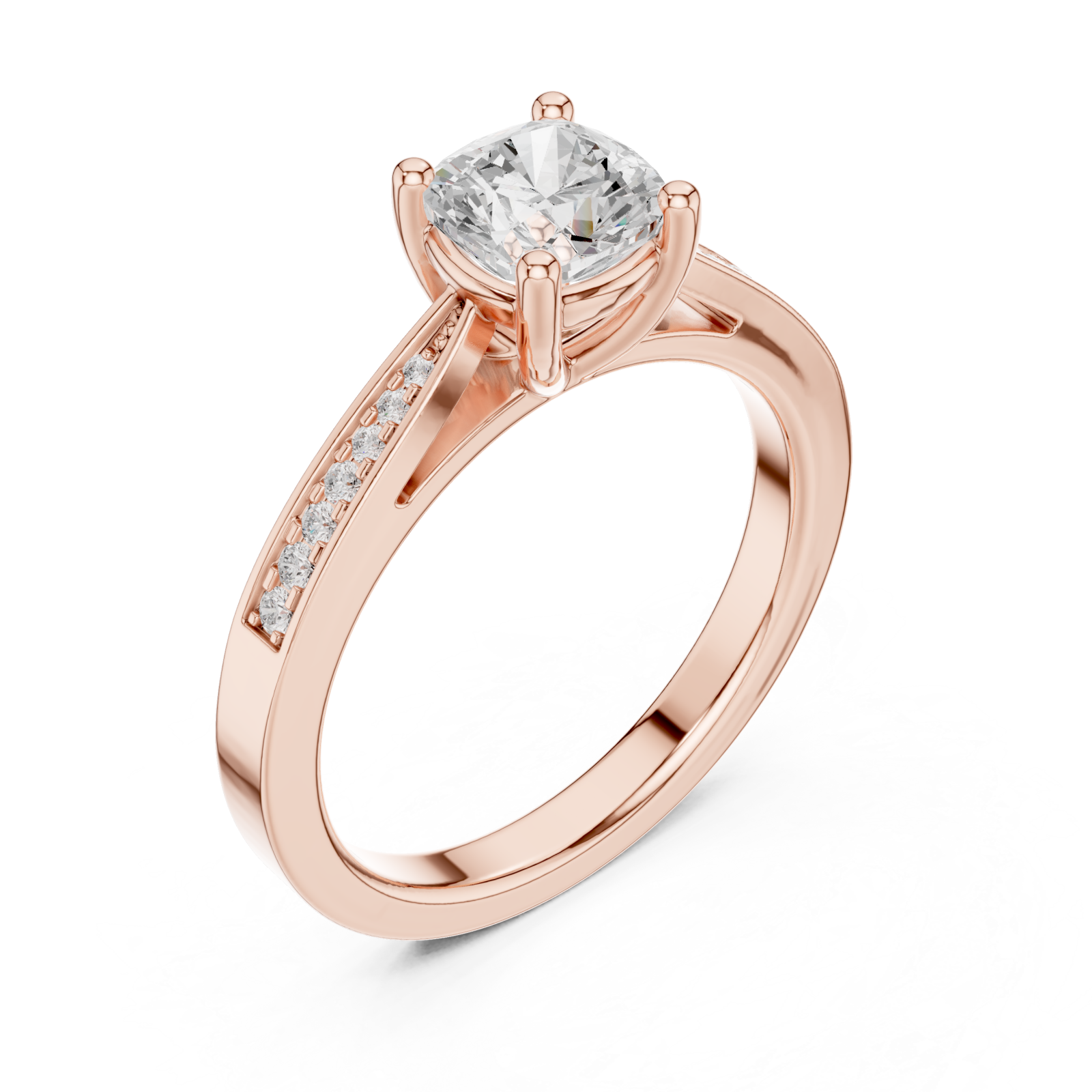  Rose Gold Celestial Whisper Prong Set Ring Right View