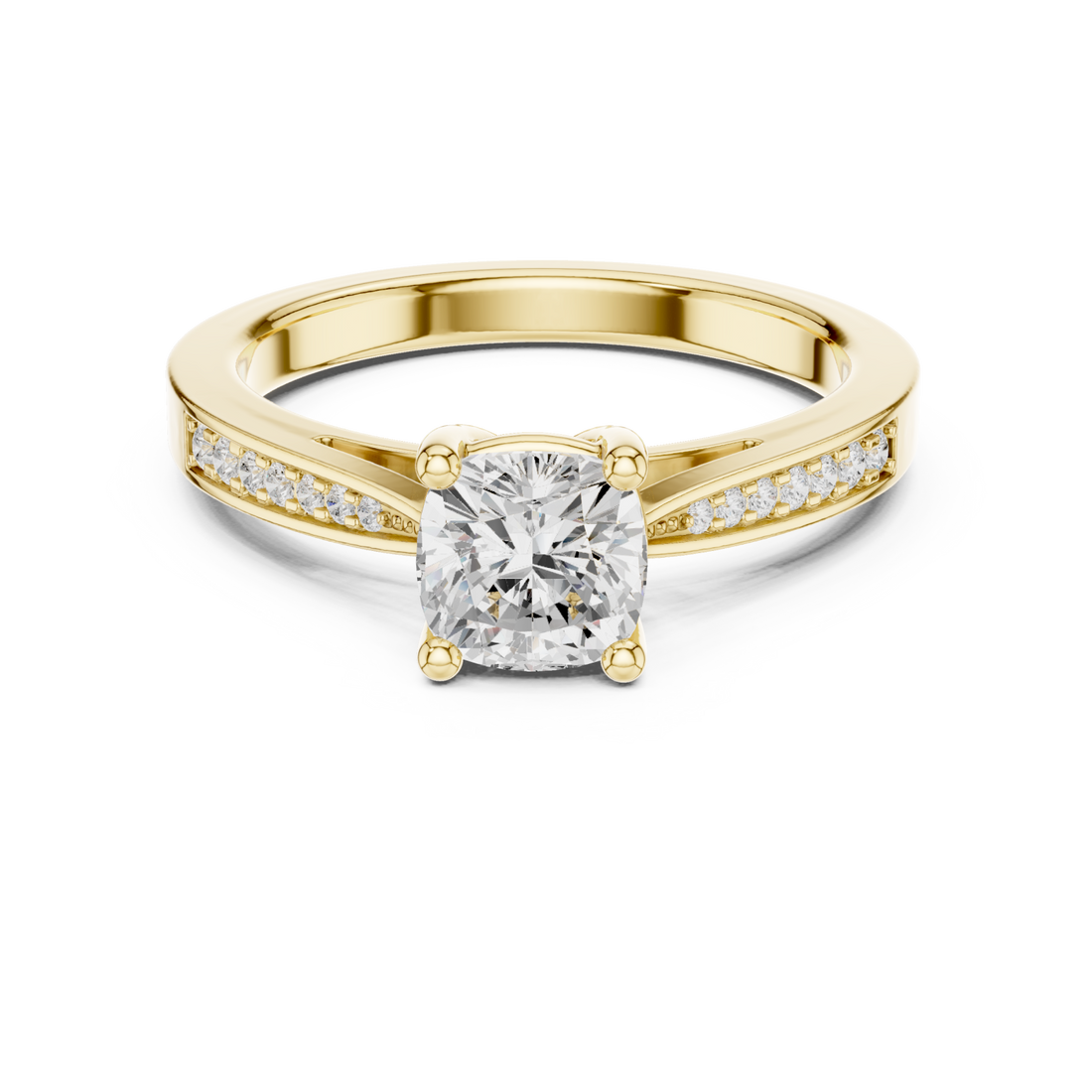 Gold Celestial Whisper Prong Set Ring Right View
