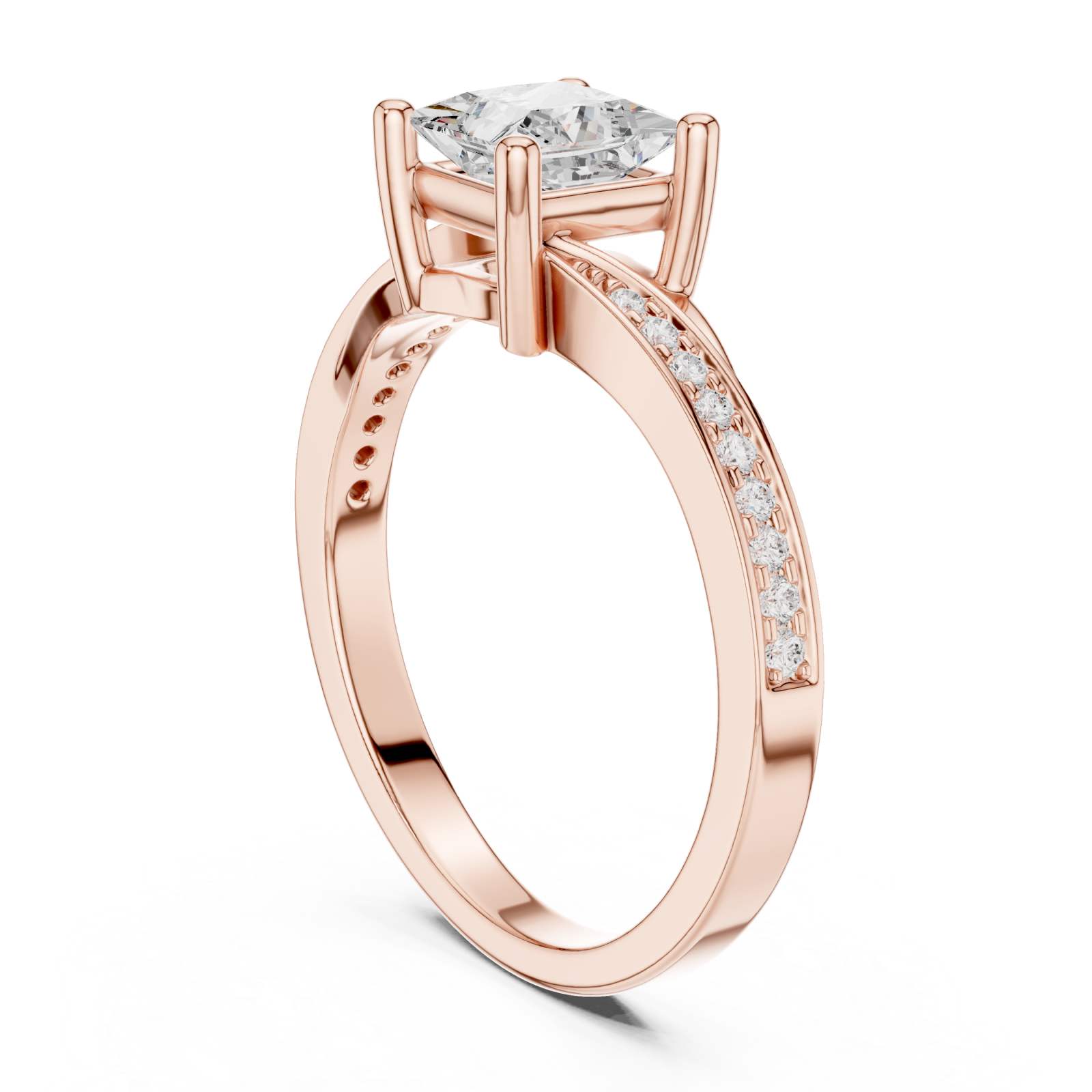  Rose Gold Modern Harmony Statement Ring Left View