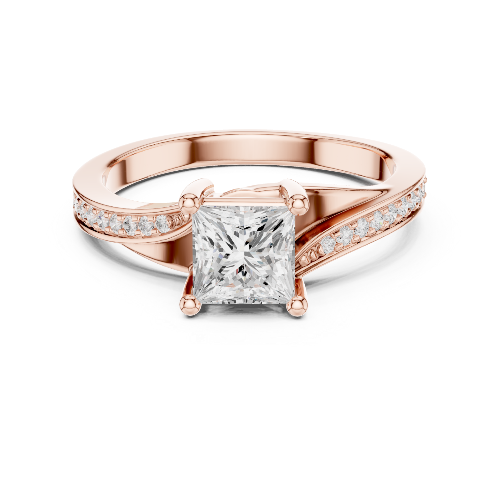  Rose Gold Modern Harmony Statement Ring Front View