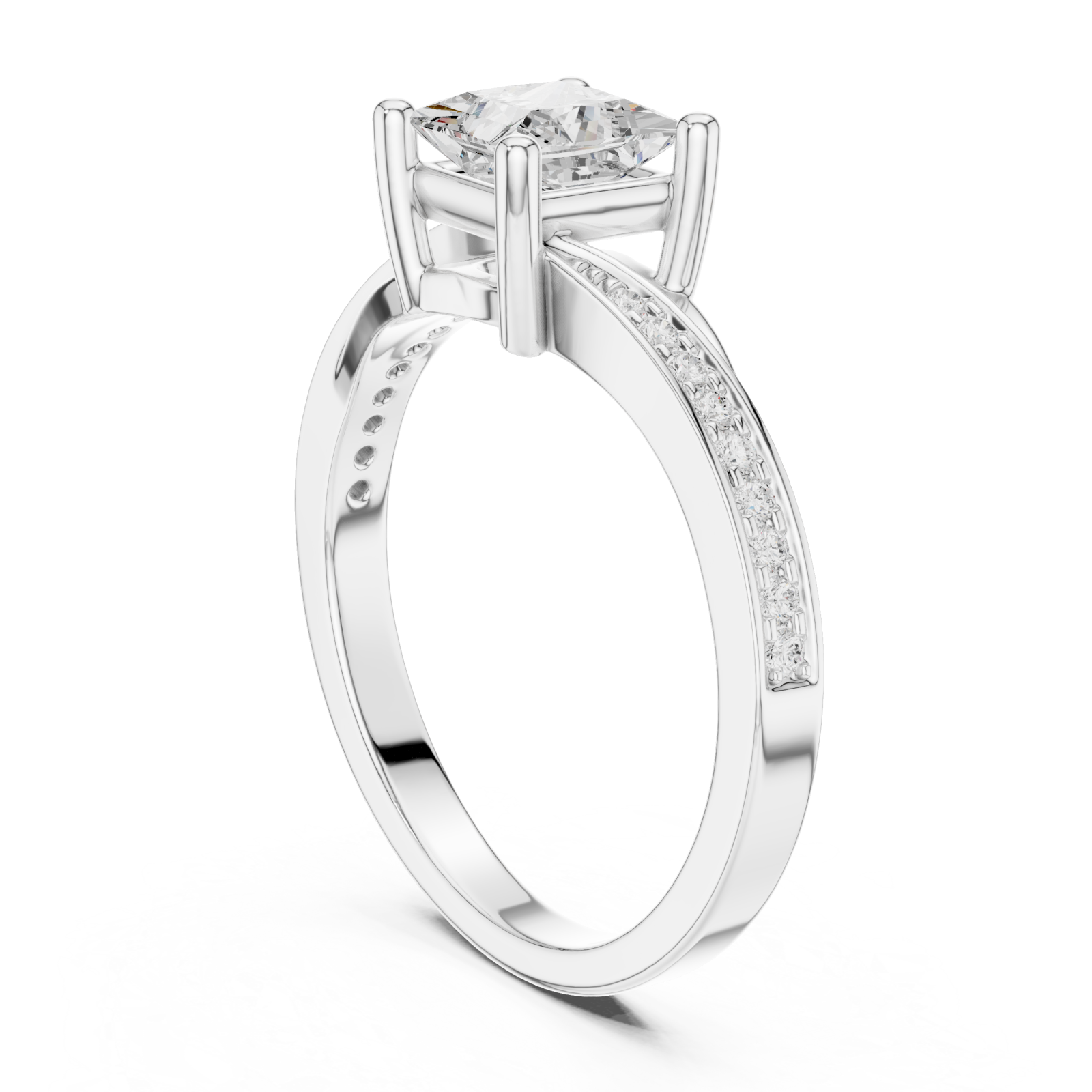  White Gold Modern Harmony Statement Ring Left View