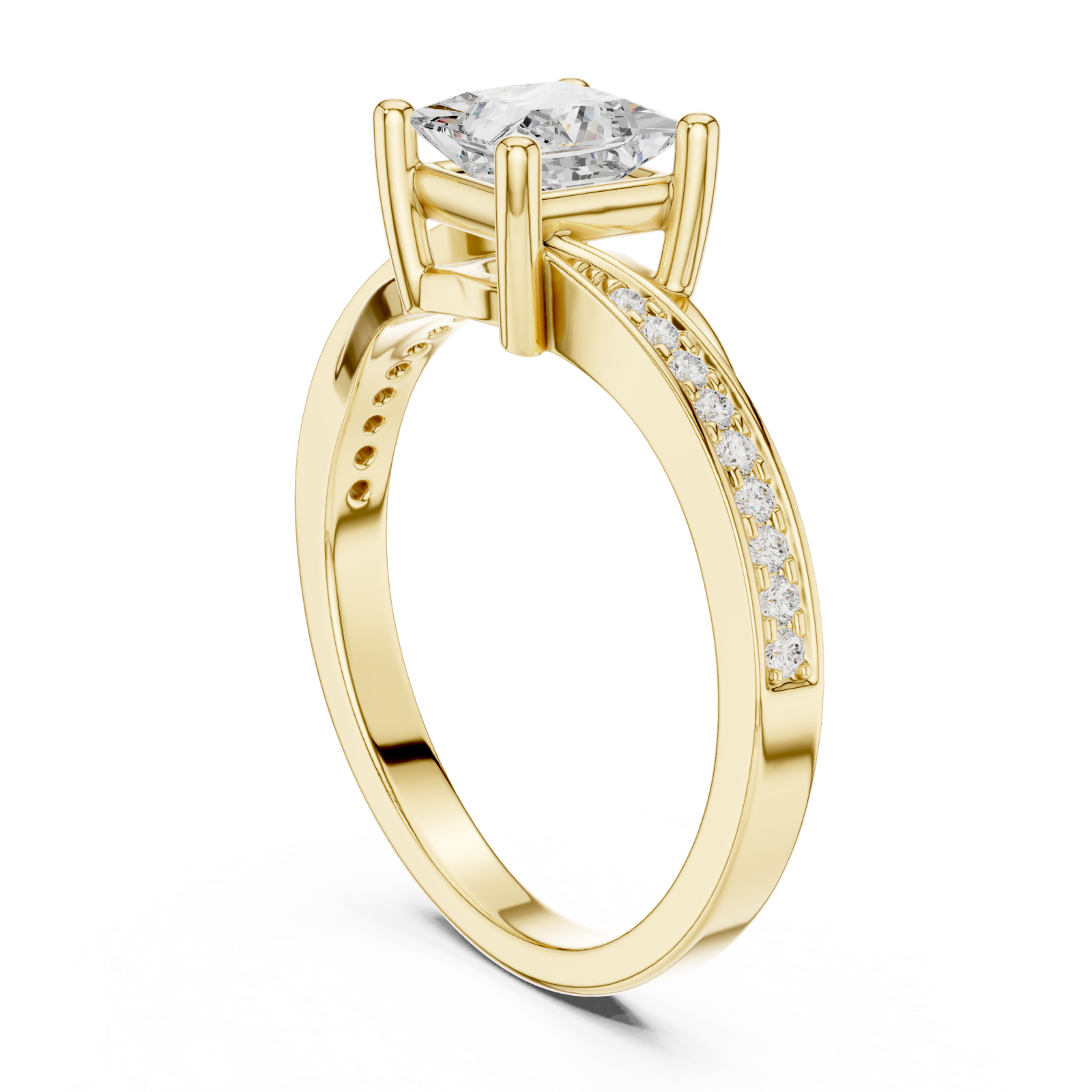  Gold Modern Harmony Statement Ring Left View