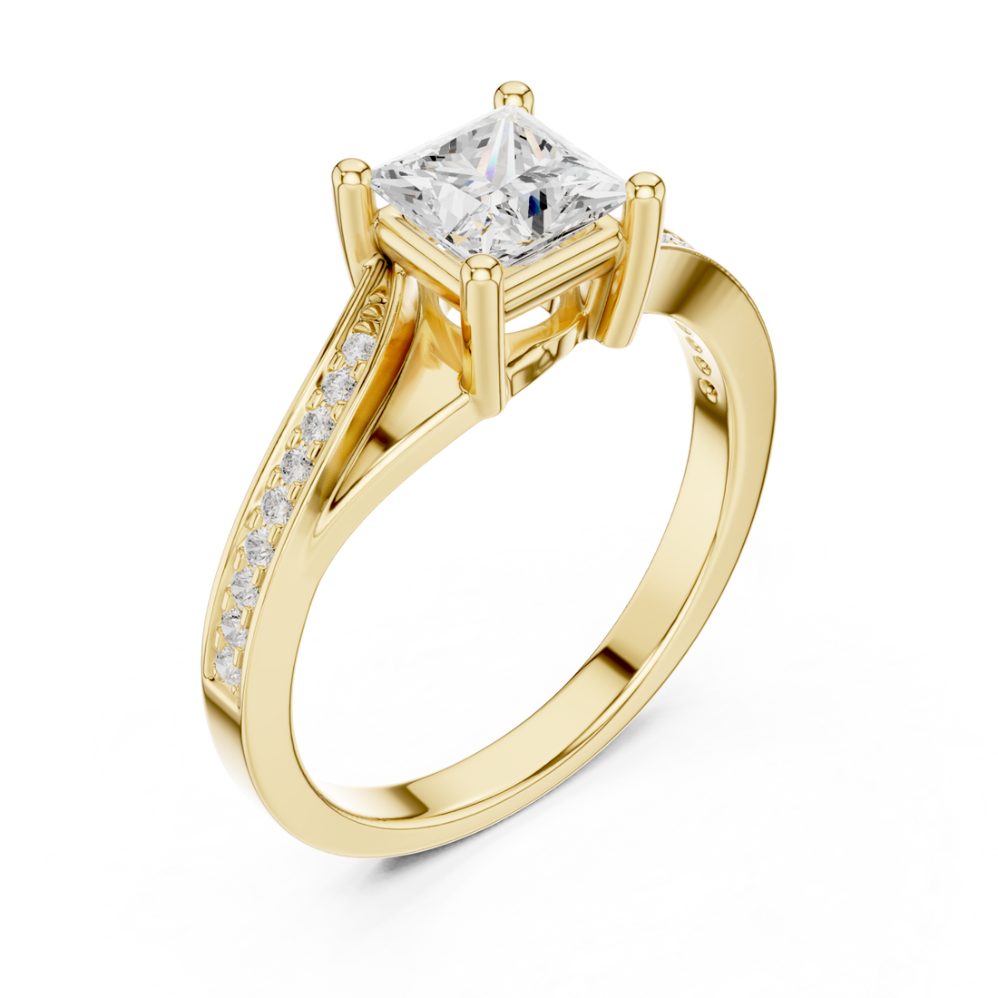 Gold Modern Harmony Statement Ring Right View