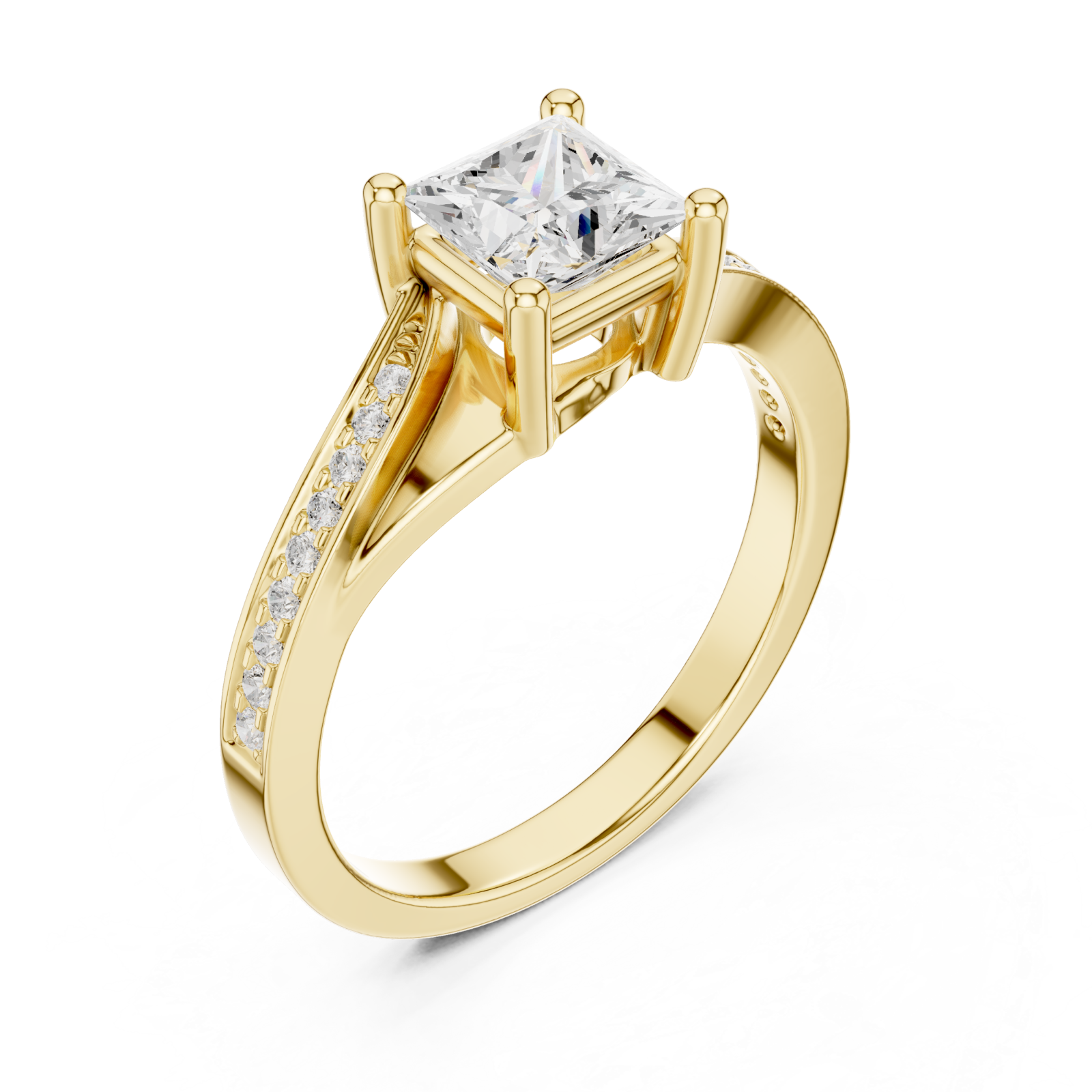 Gold Modern Harmony Statement Ring Right View