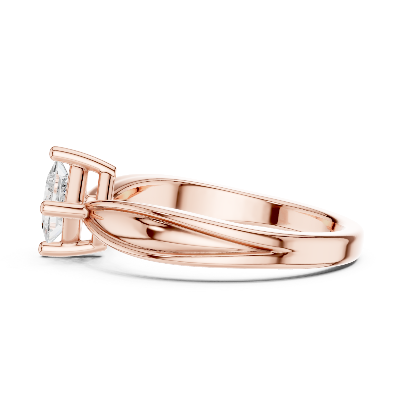  Rose Gold Blissful Unity Promise Ring Side View