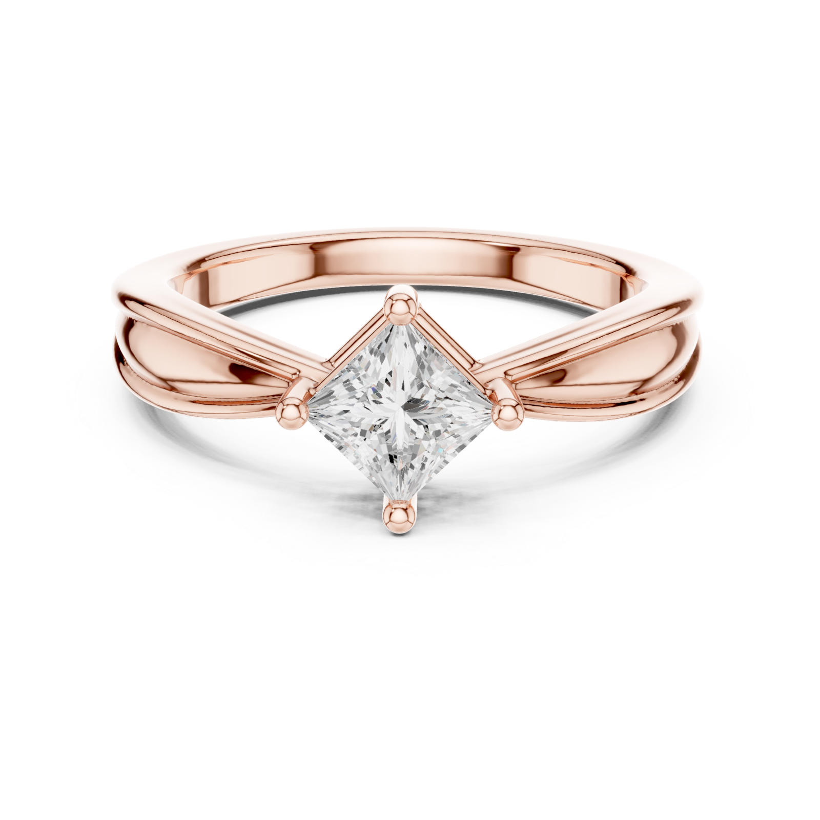  Rose Gold Blissful Unity Promise Ring Front View