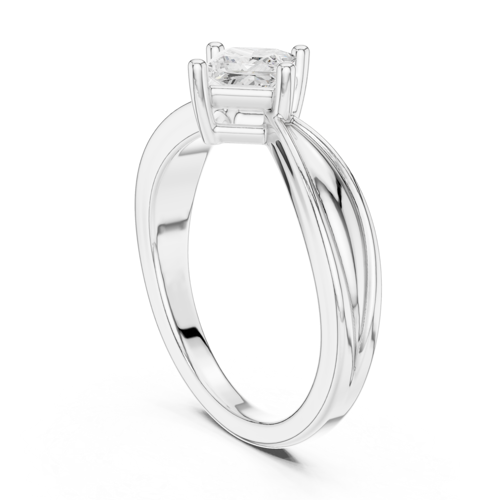  White Gold Blissful Unity Promise Ring Left View