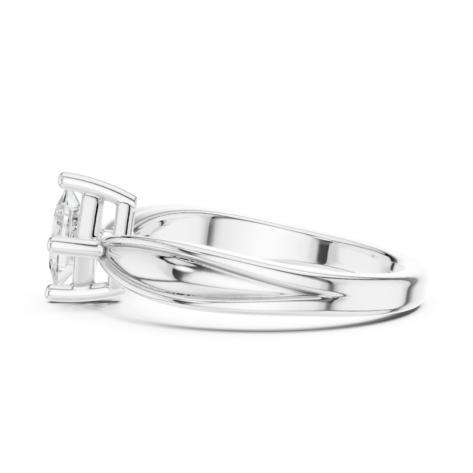  White Gold Blissful Unity Promise Ring Side View