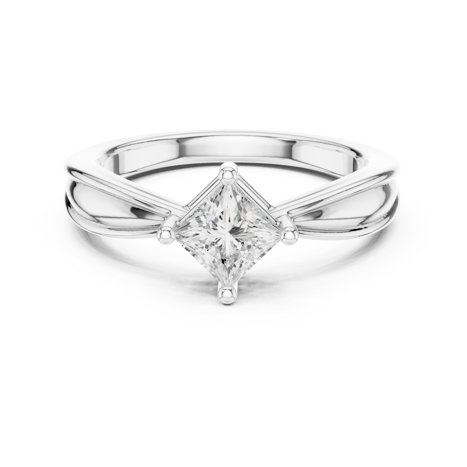 White Gold Blissful Unity Promise Ring Front View