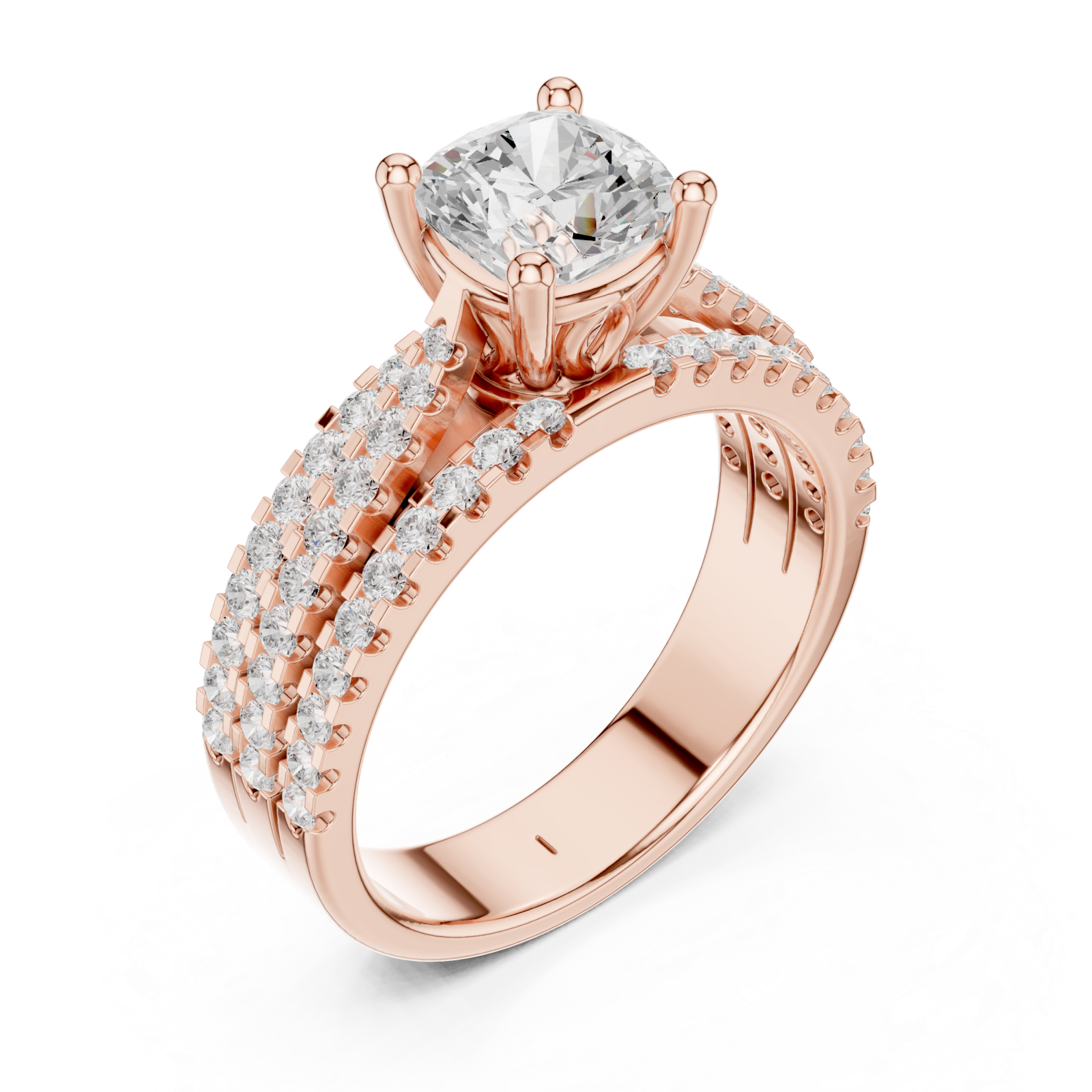  Rose Gold Contour Brilliance Crowned Band Right View