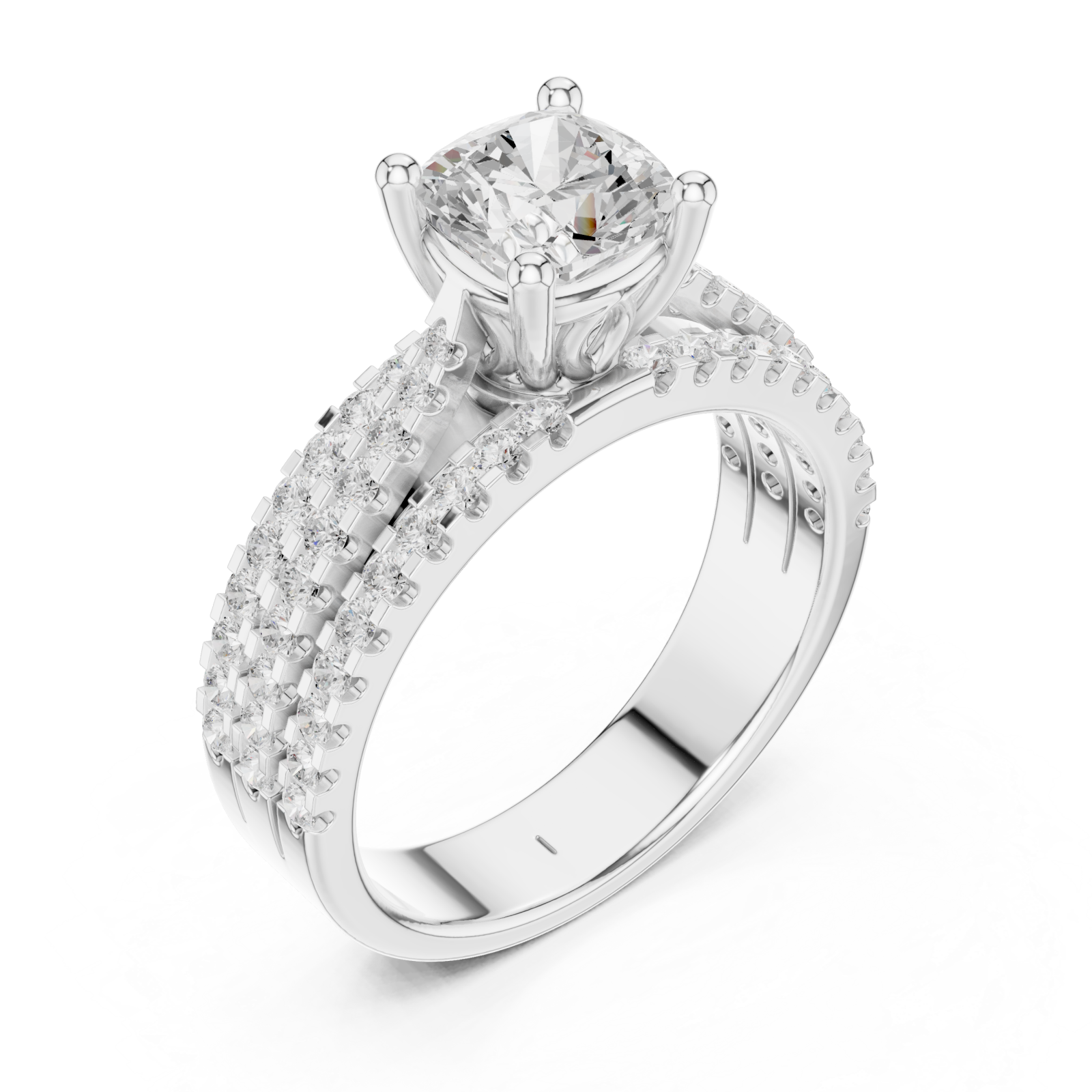 White Gold Contour Brilliance Crowned Band Right View