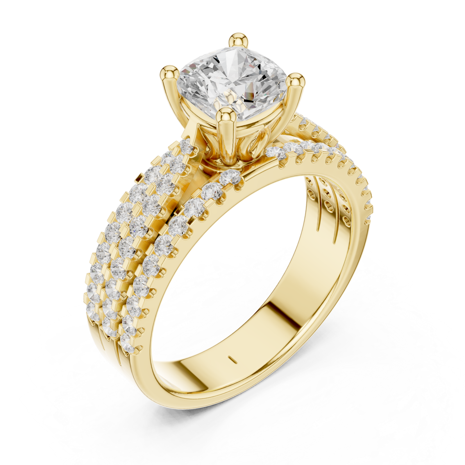 Gold Contour Brilliance Crowned Band Right View