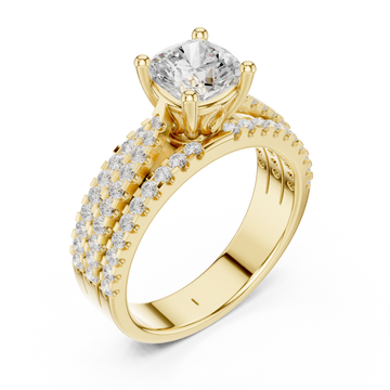 Gold Contour Brilliance Crowned Band Right View