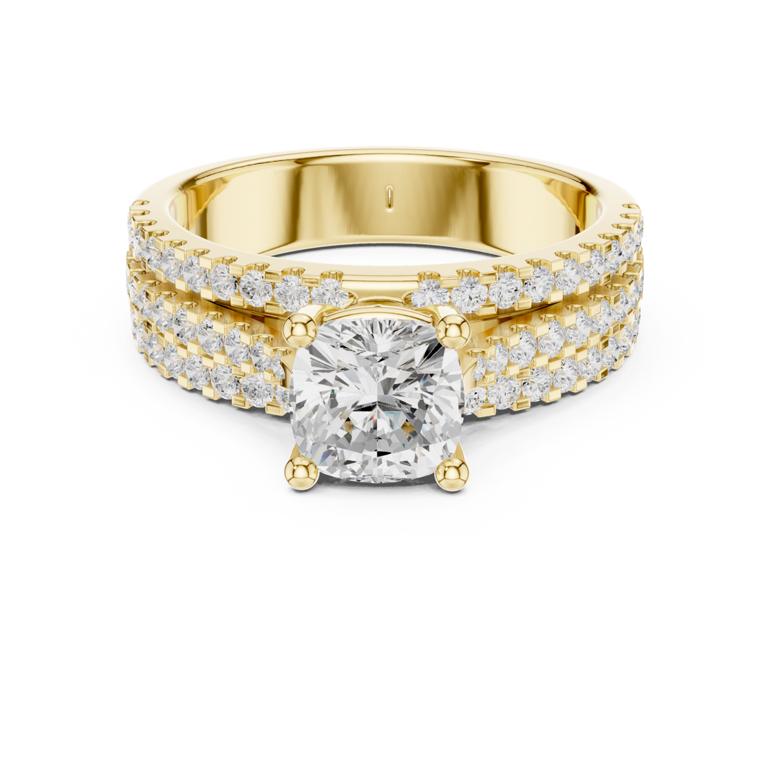 Gold Contour Brilliance Crowned Band Right View