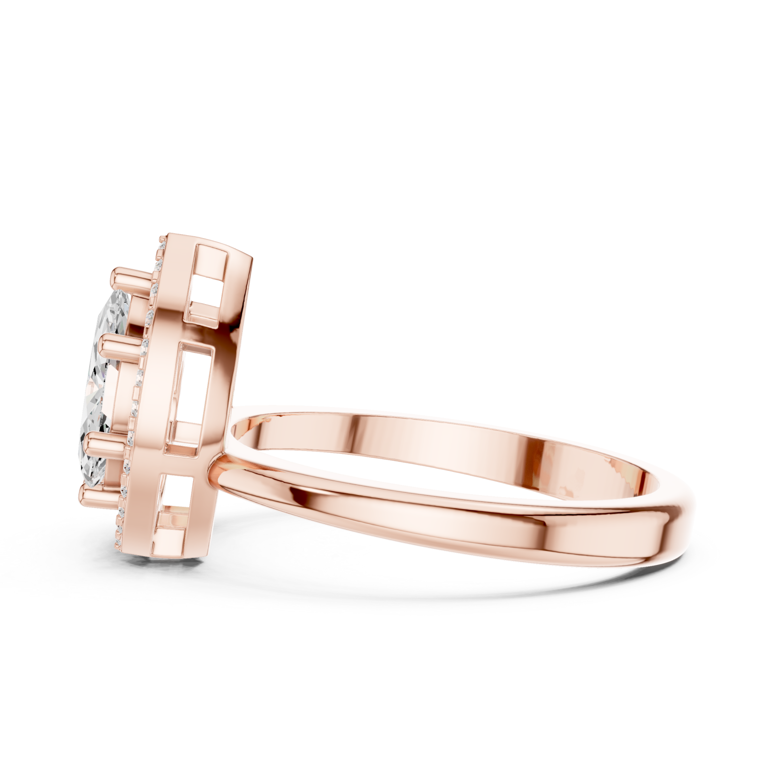 Rose Gold Embrace Blossom Statement Band Side View