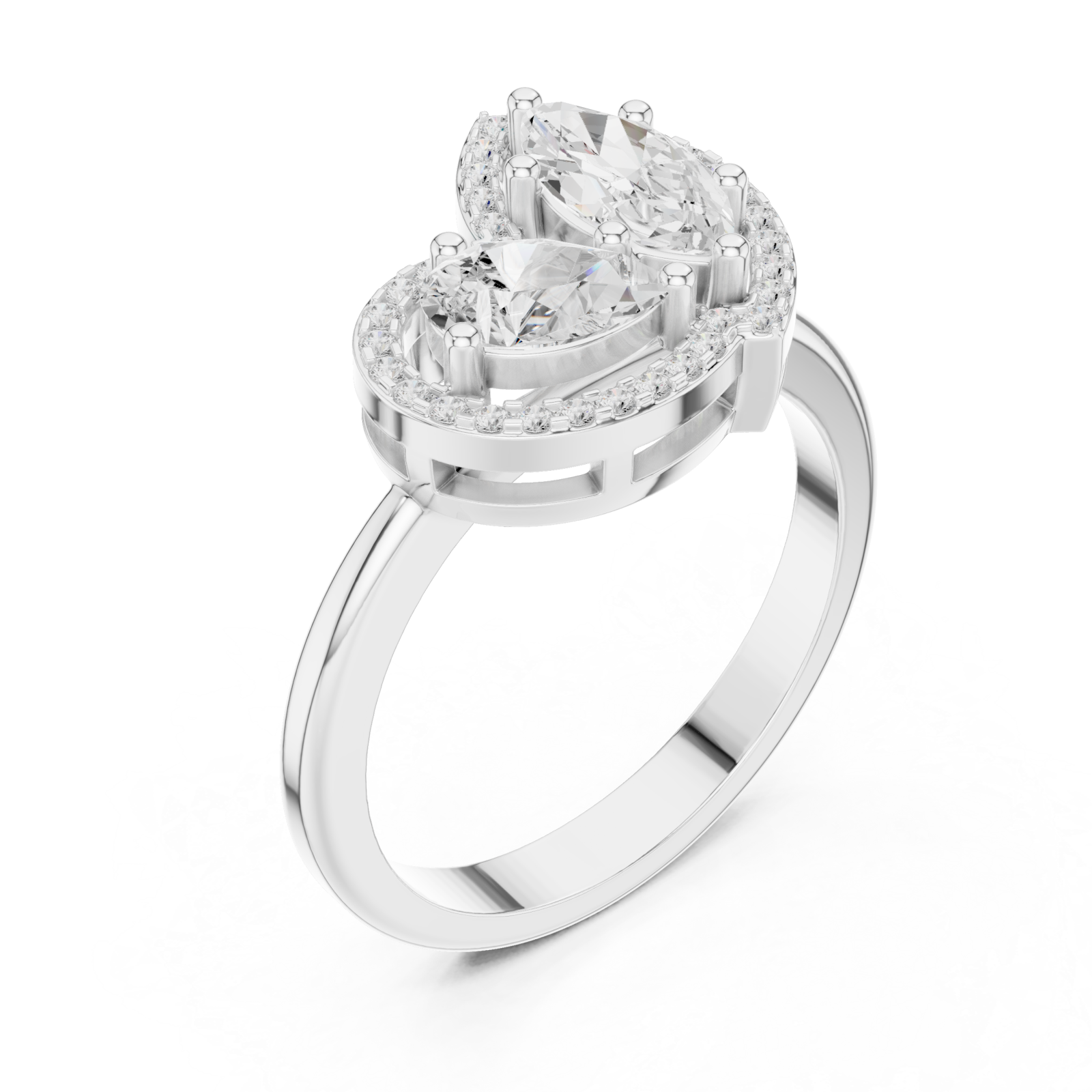  White Gold Embrace Blossom Statement Band Right View
