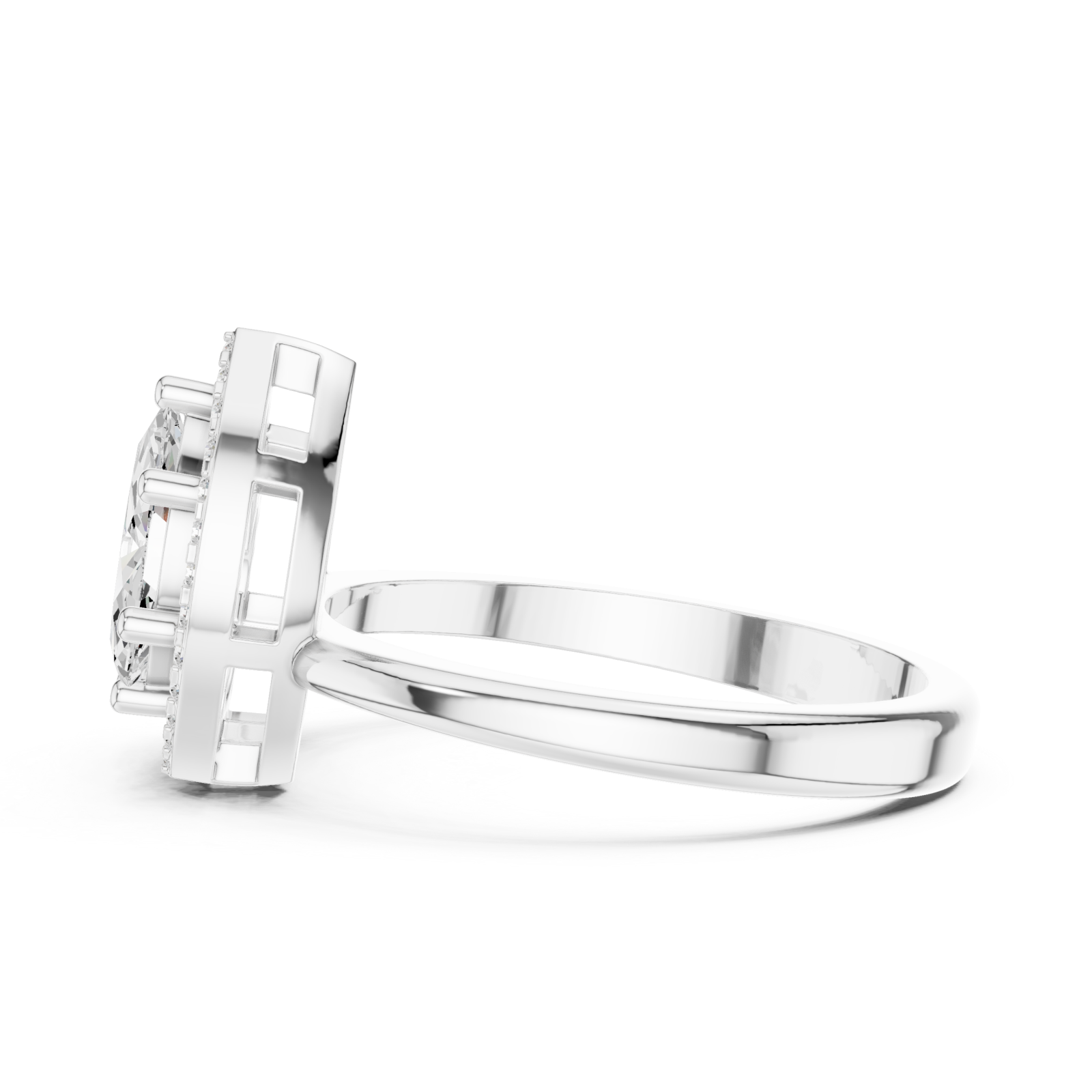  White Gold Embrace Blossom Statement Band Side View