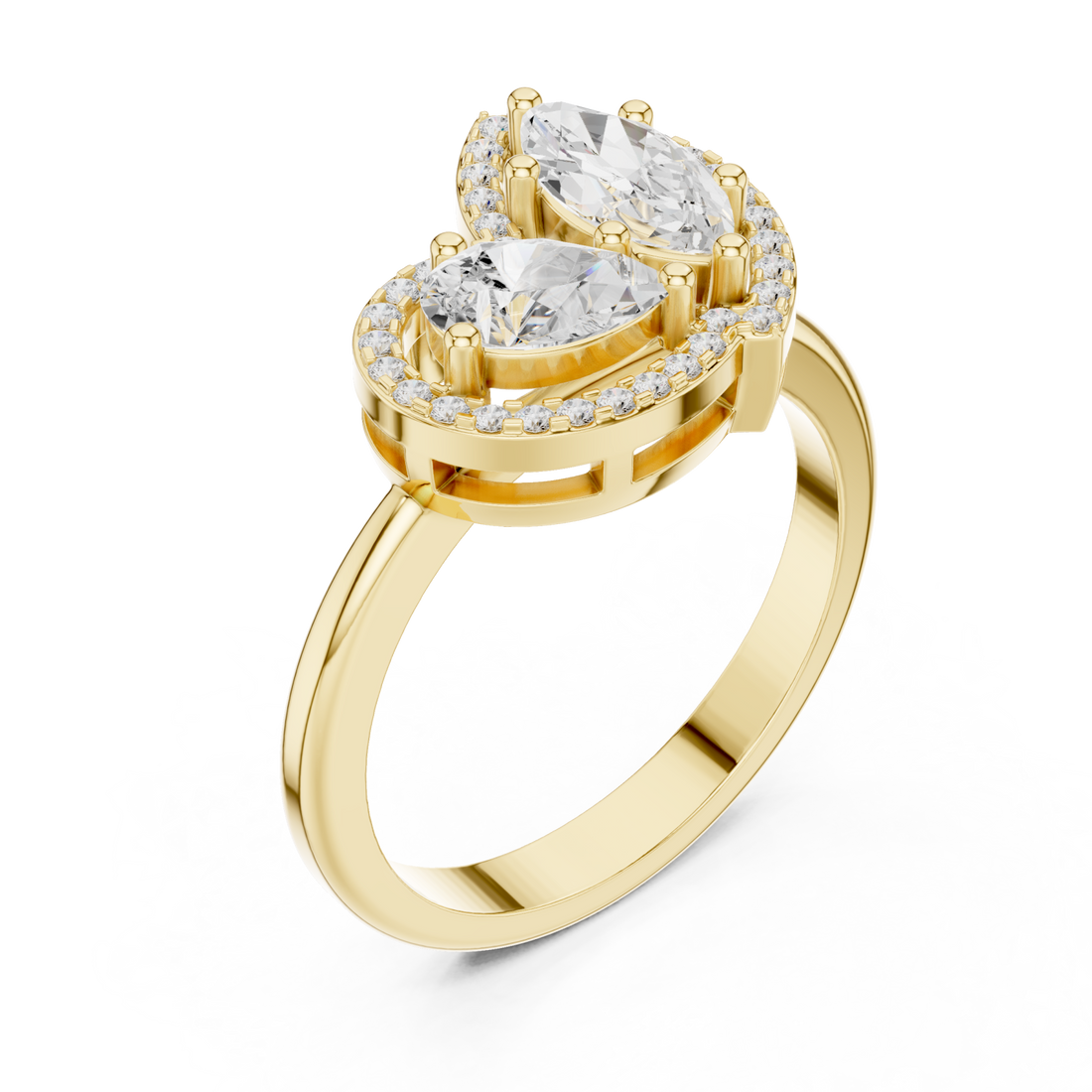 Gold Embrace Blossom Statement Band Right View