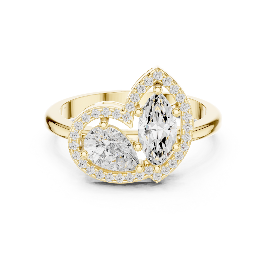 Gold Embrace Blossom Statement Band Right View