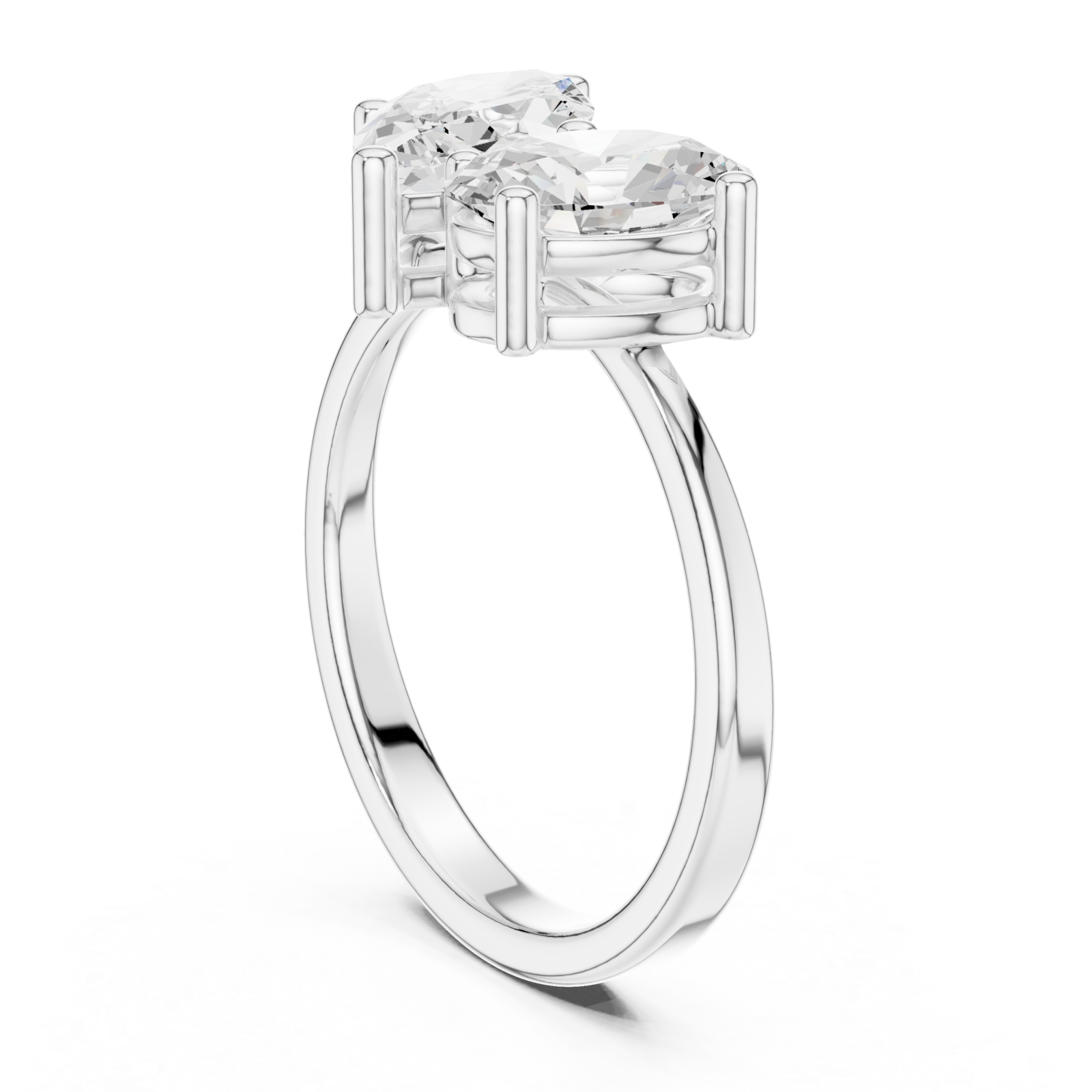  White Gold Infinite Radiance Overlap Ring Left View