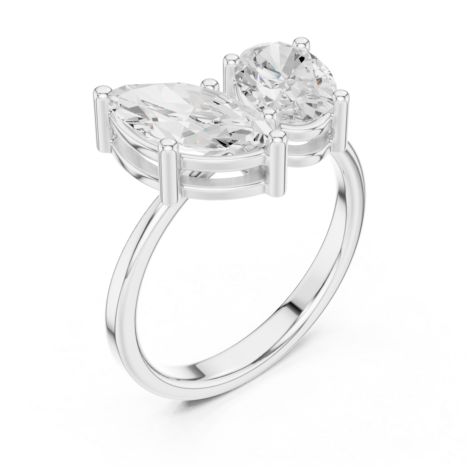  White Gold Infinite Radiance Overlap Ring Right View