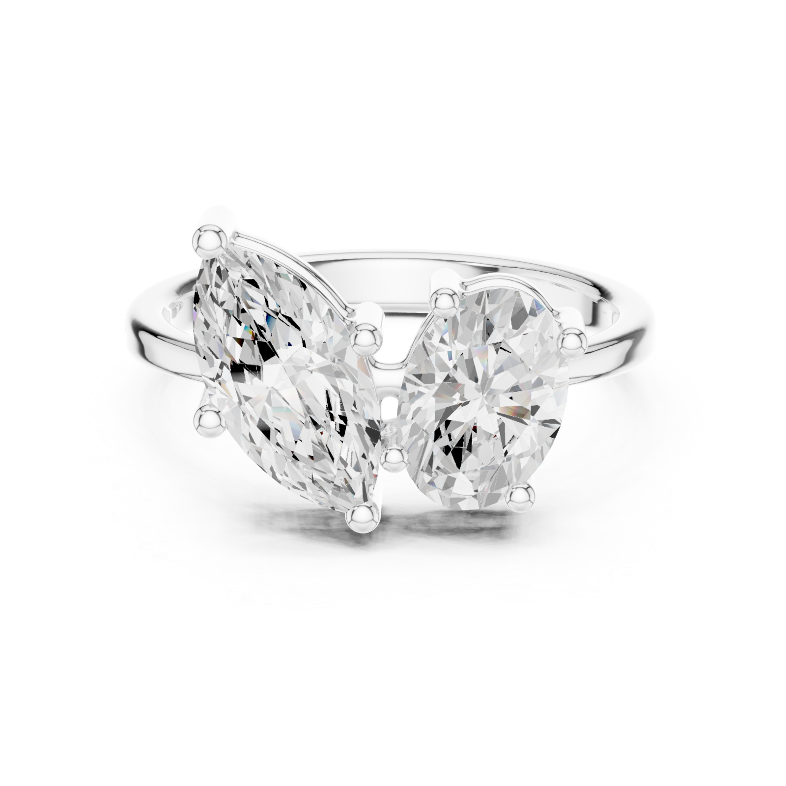  White Gold Infinite Radiance Overlap Ring Front View