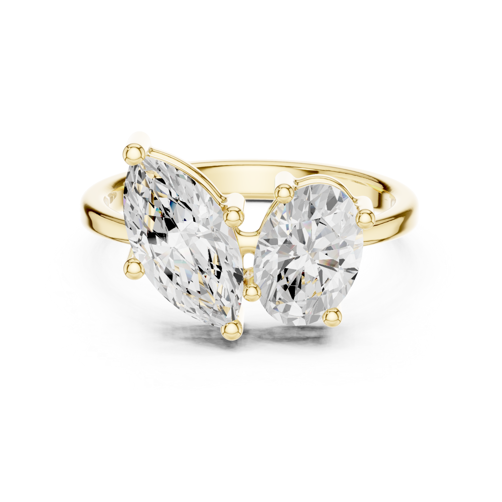  Gold Infinite Radiance Overlap Ring Front View