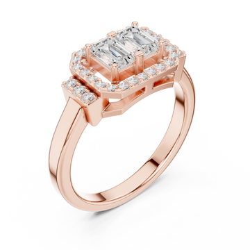  Rose Gold Lustrous Harmony Double Halo Band Right View