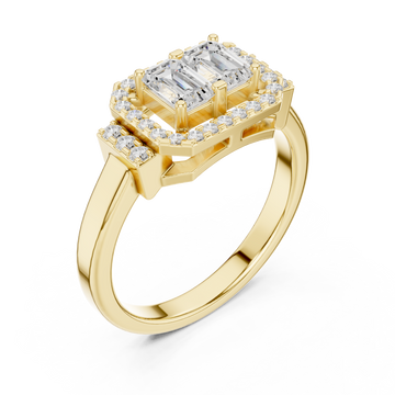 Gold Lustrous Harmony Double Halo Band Right View